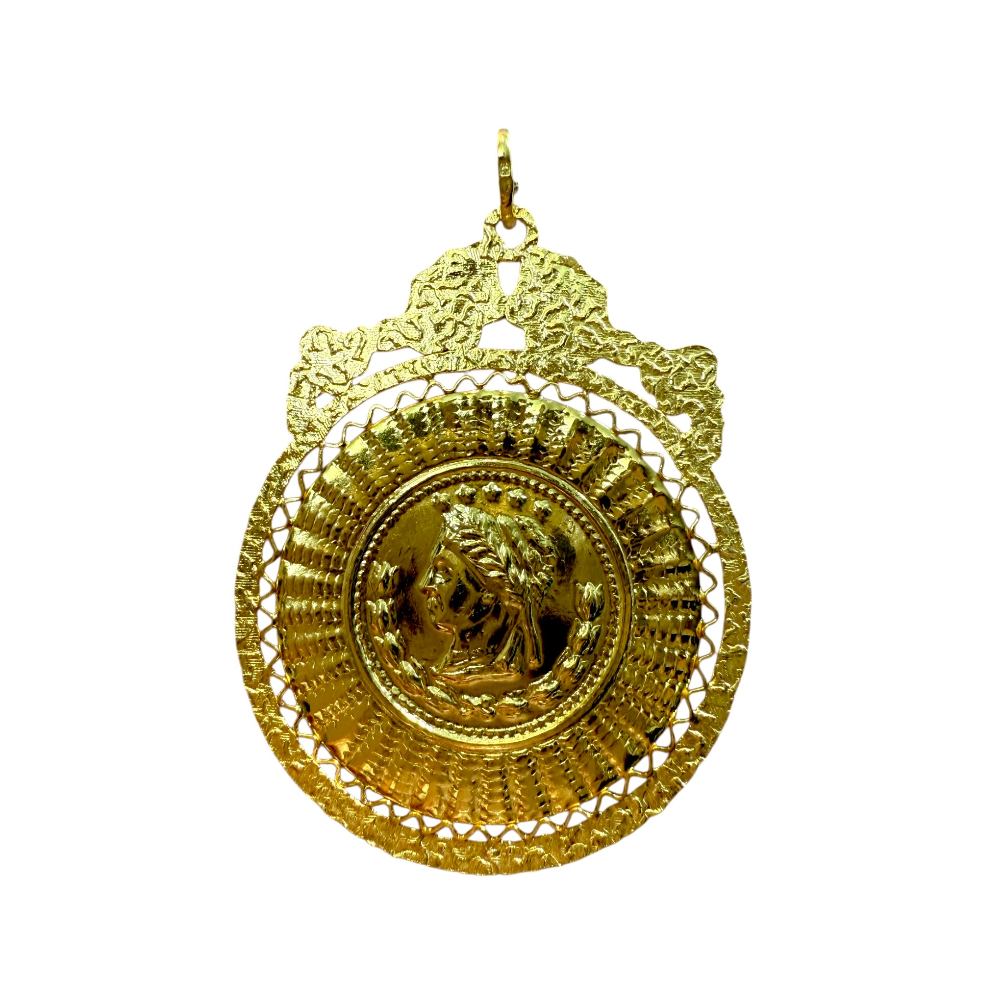 Medalha Imagem Libra em Prata Dourada
