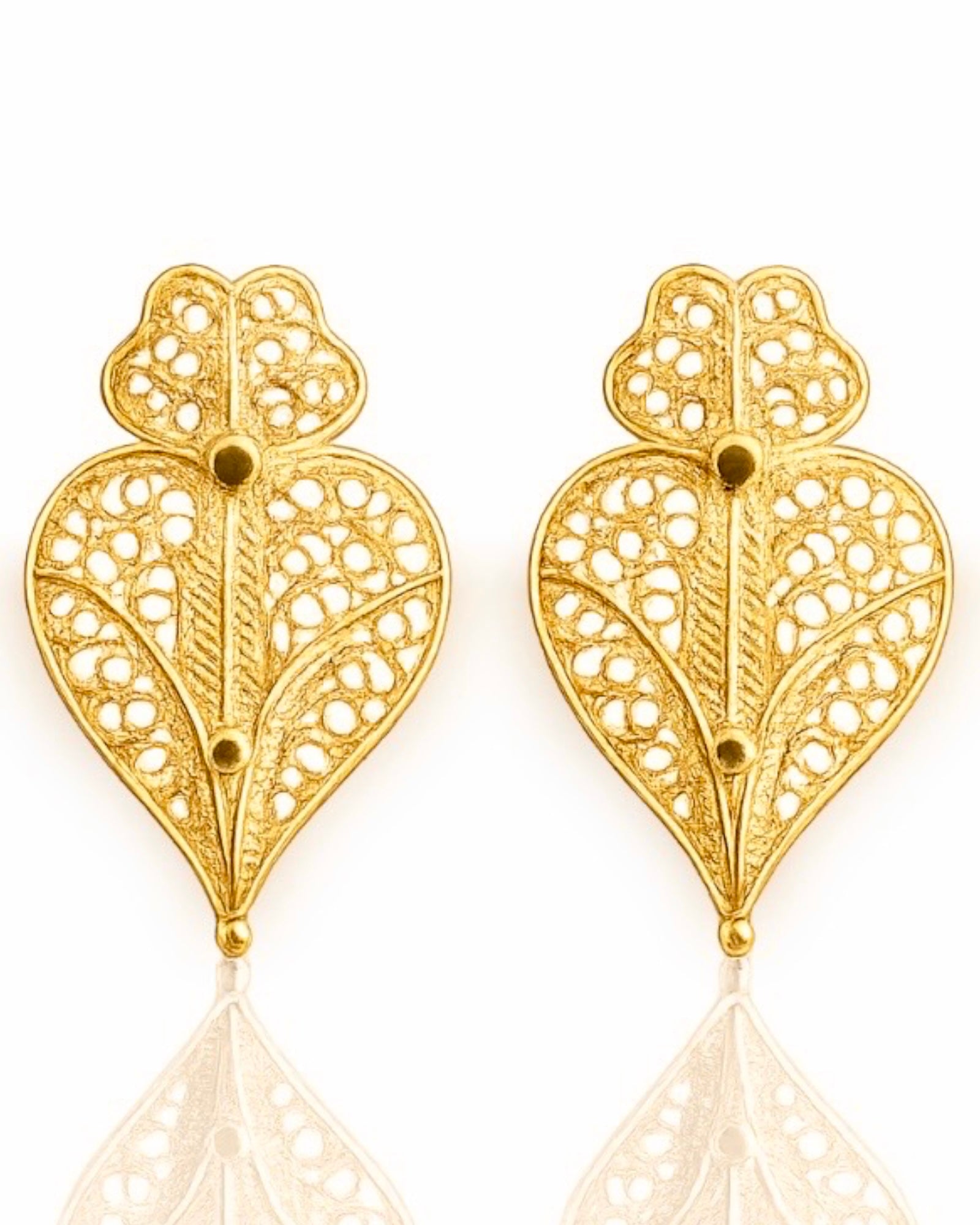 Viana Heart Earrings in Gold-Plated Silver