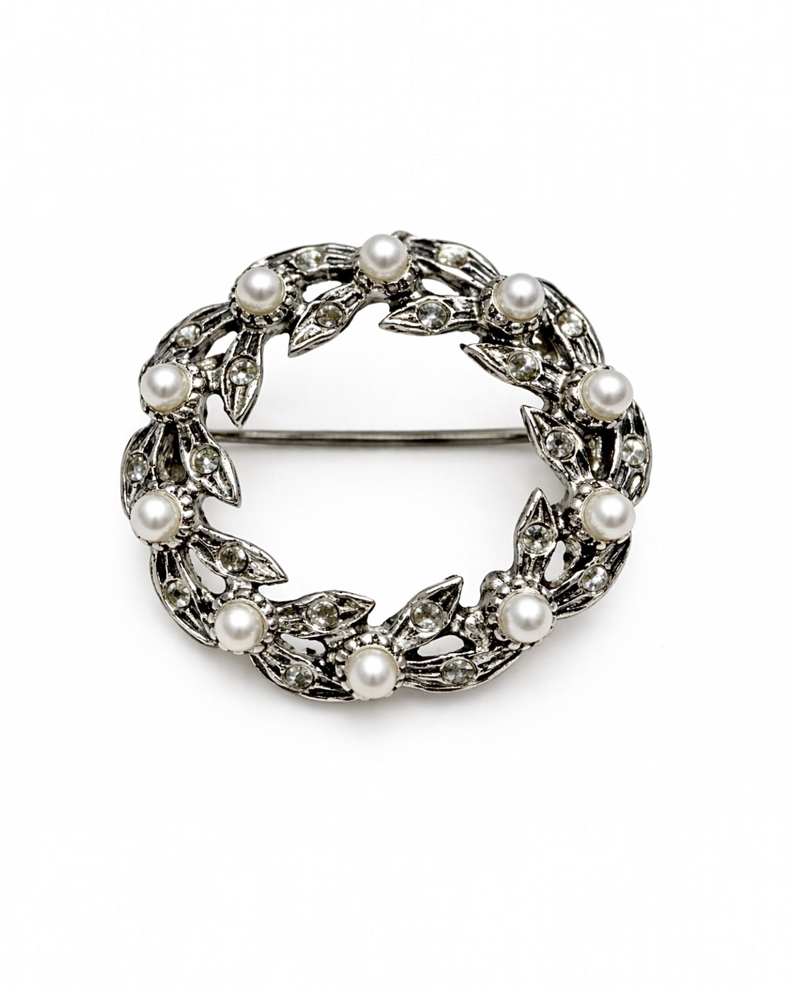 Alfinete em Prata com Pérolas