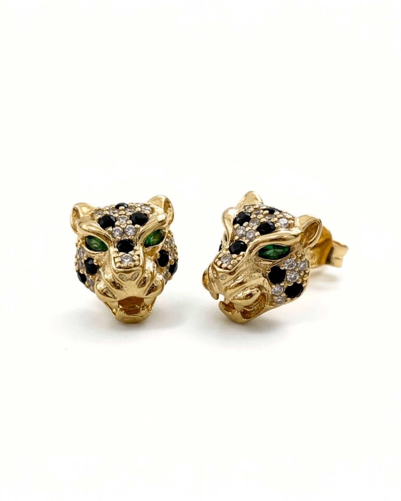 Panther Earrings in Gold-Plated Silver 