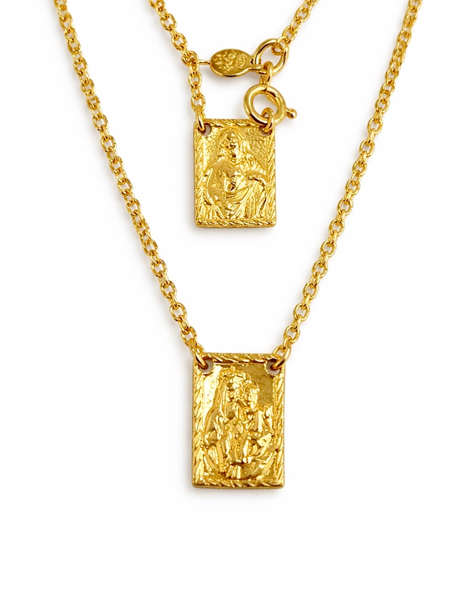 M- Escapulário Malha Tradicional em Prata Dourada