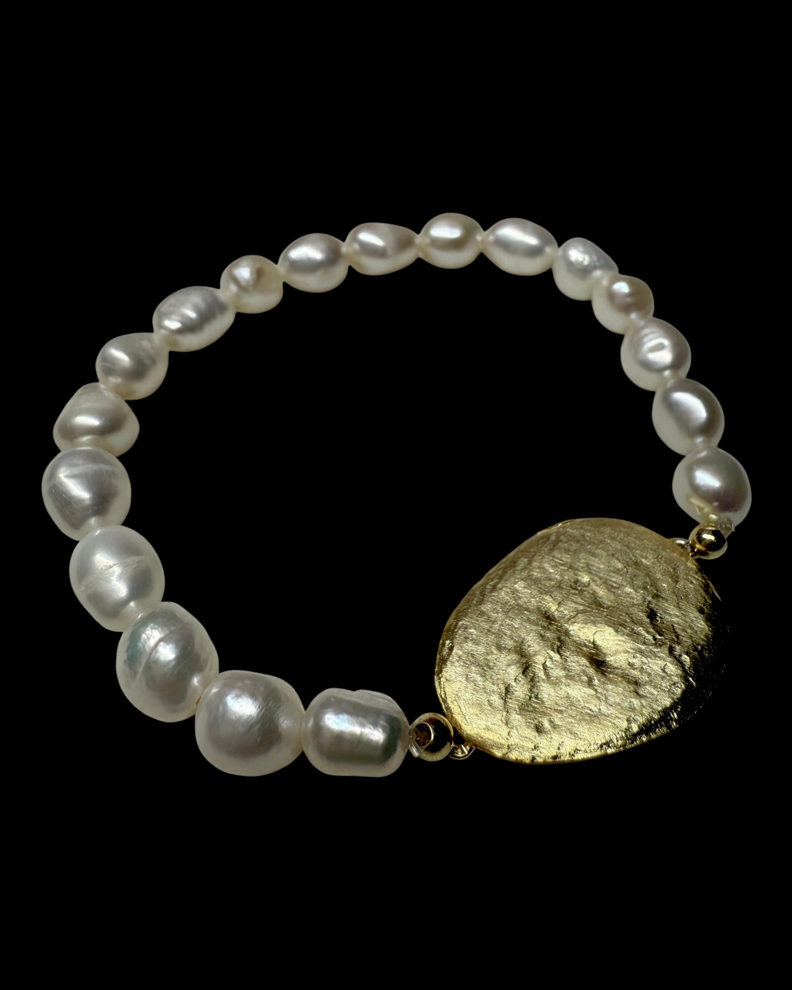 Pulseira Pérolas e Prata Dourada
