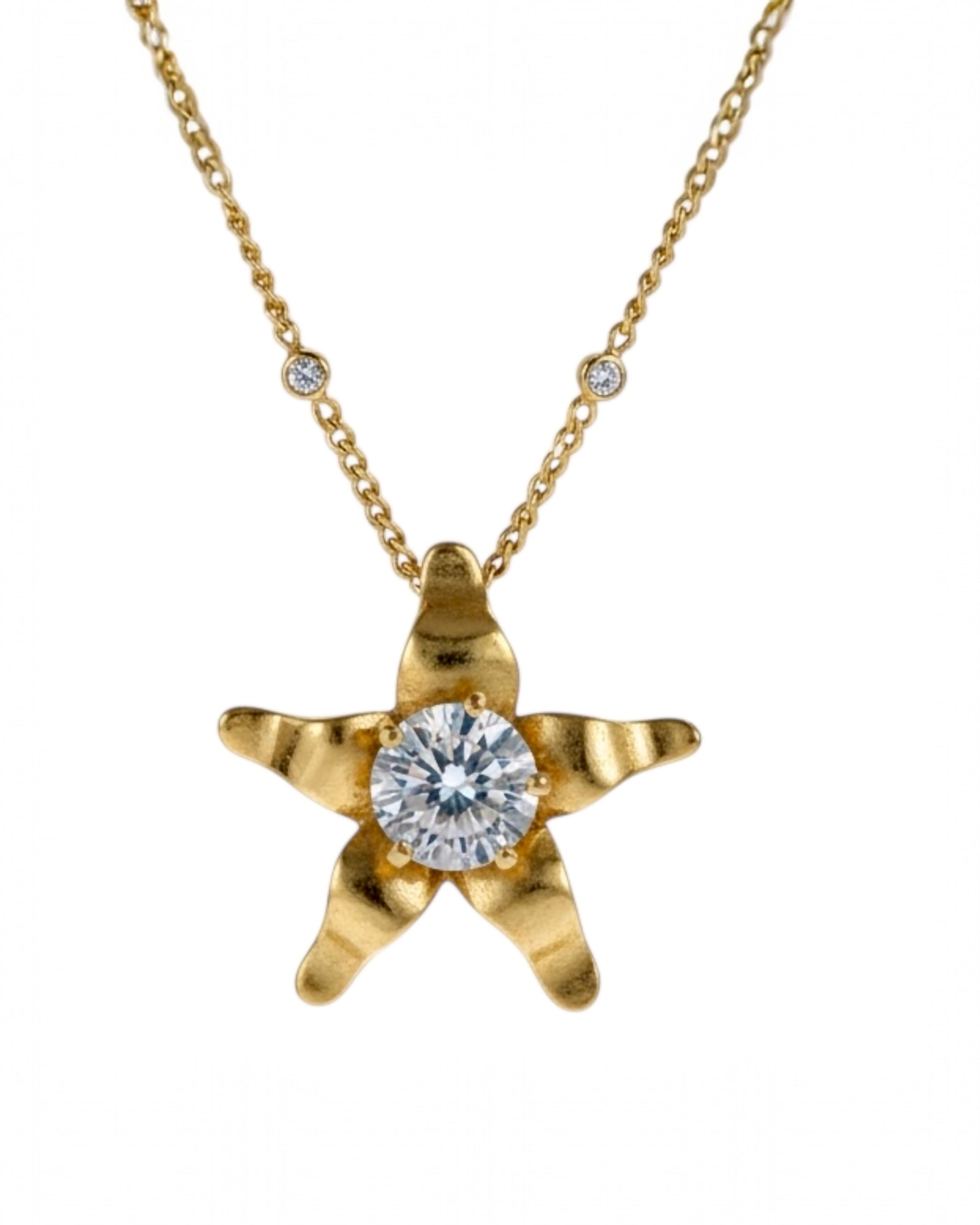 Gold-plated silver flower necklace