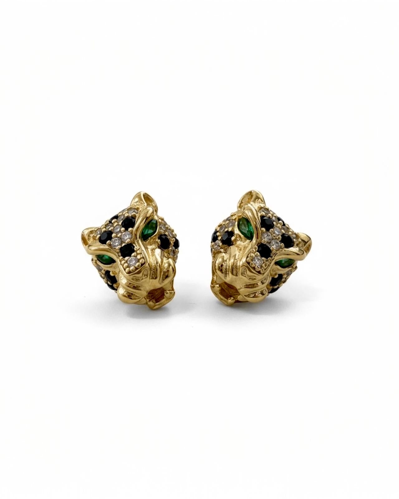 Panther Earrings in Gold-Plated Silver 