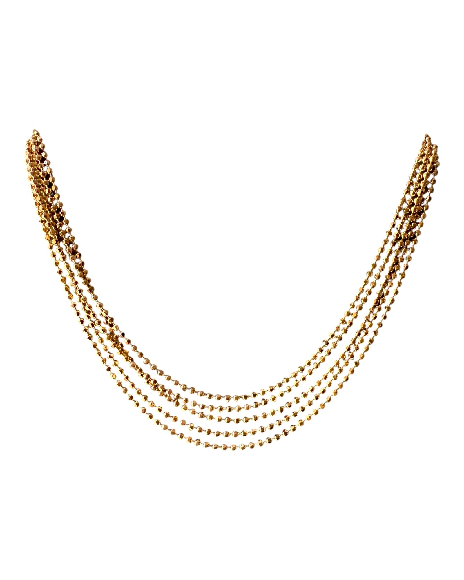 Gradient Necklace with Sphere Mesh in Gold Silver