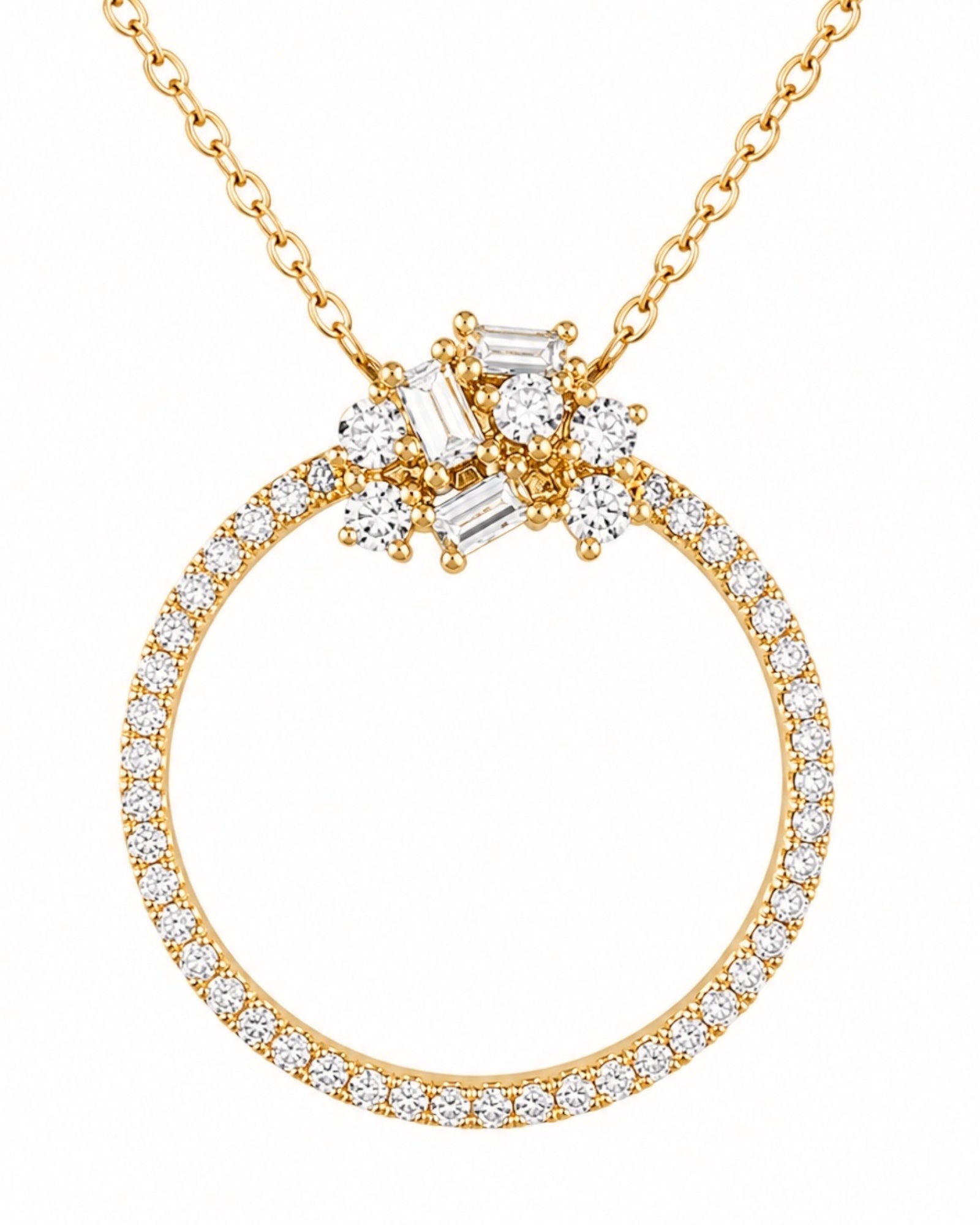 Sparkling Necklace in Pink Silver