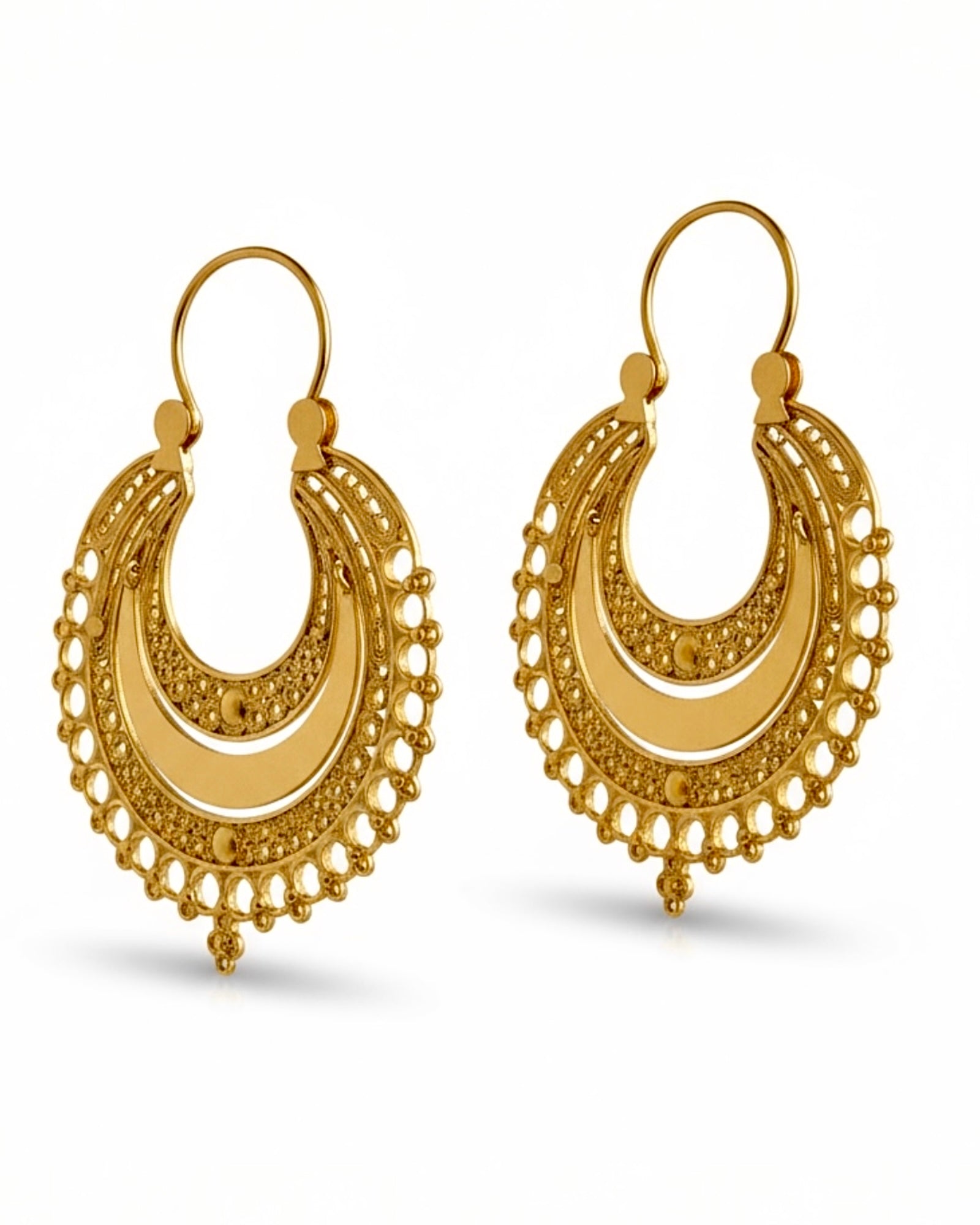Filigree Earrings in Gold Plated Silver
