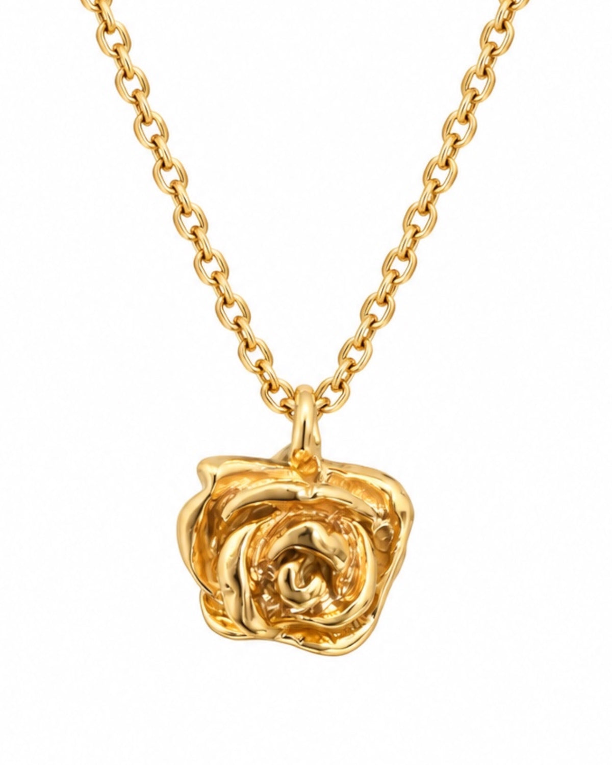 Colar Flor em Prata Dourada