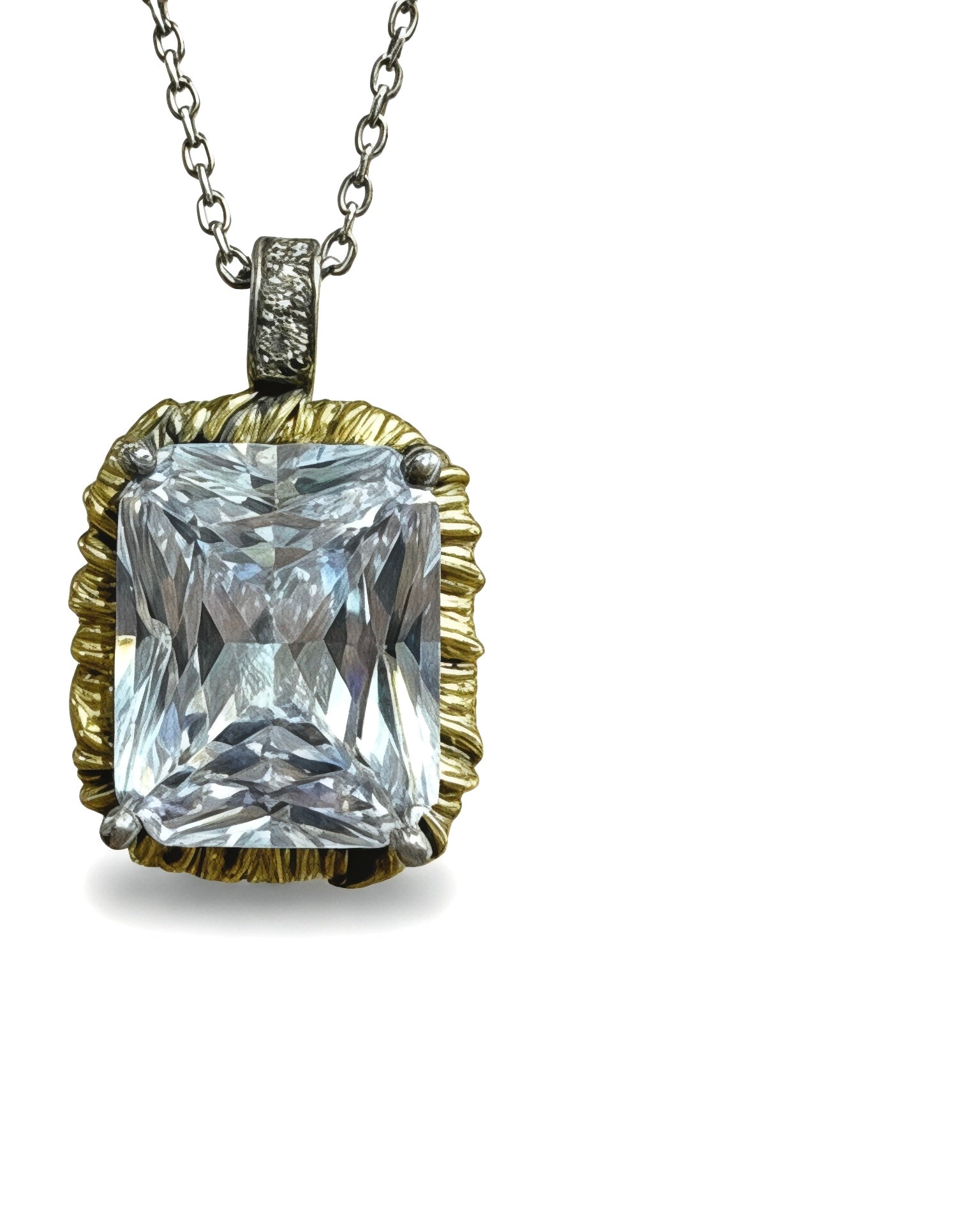 Colar em Prata e Ouro com Quartzo