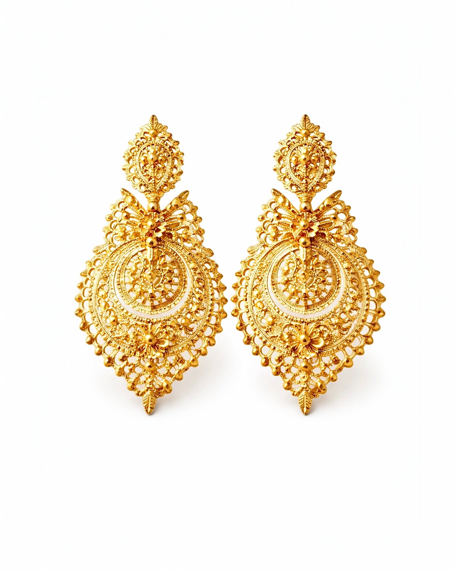 Brincos à Rainha em Prata Dourada (com espeque) nº10