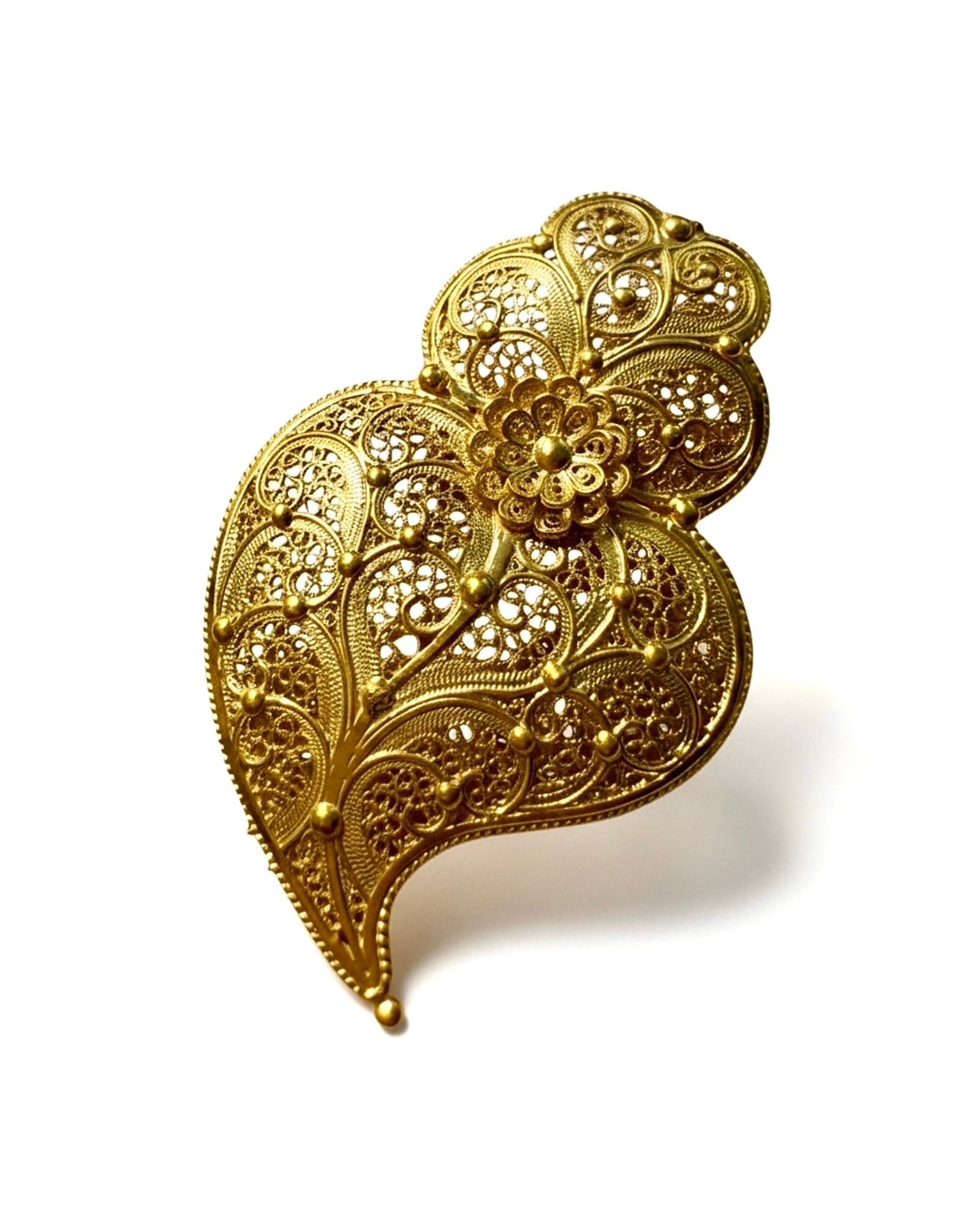 Viana Heart Pin/Medal in Gold-Plated Silver
