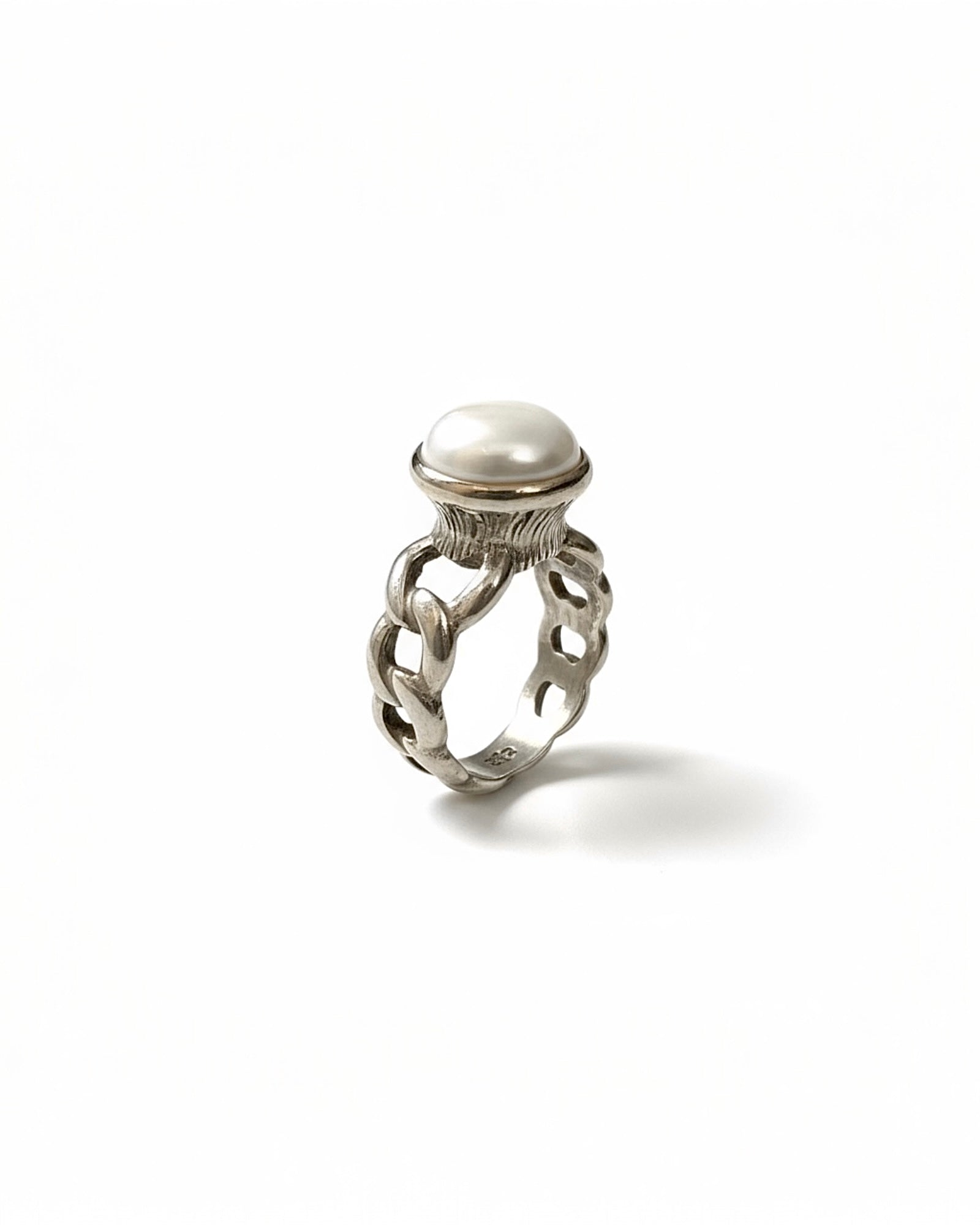 Pearl Ring in Silver and Gold