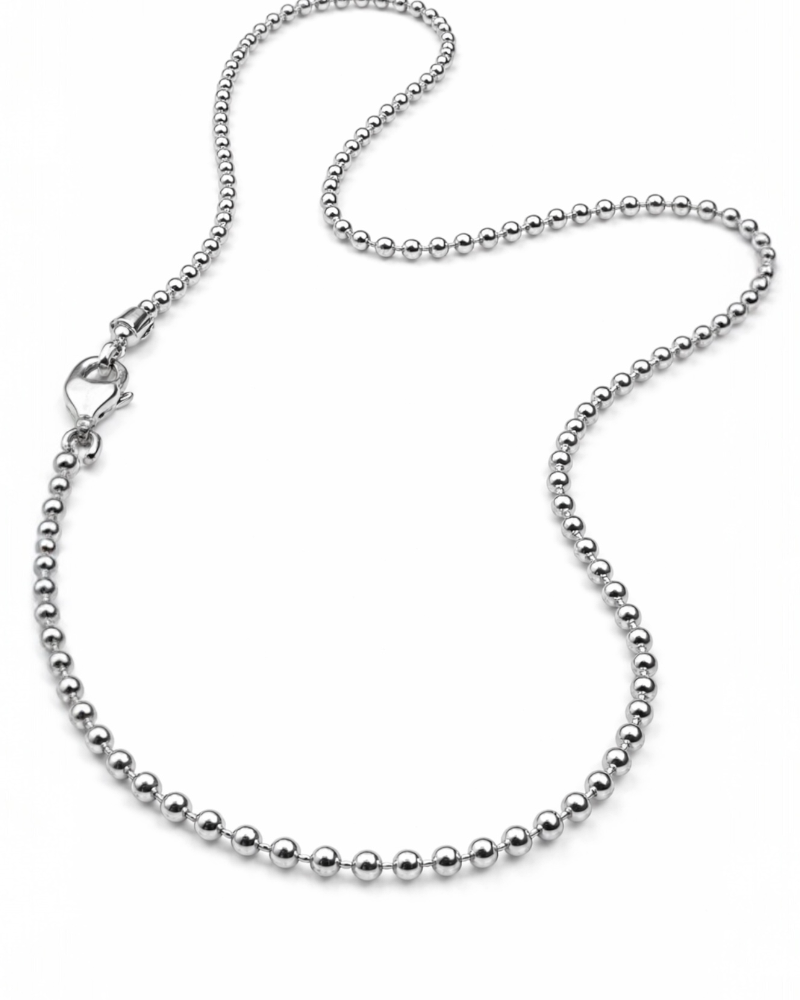 Colar Esferas em Prata - 70cm