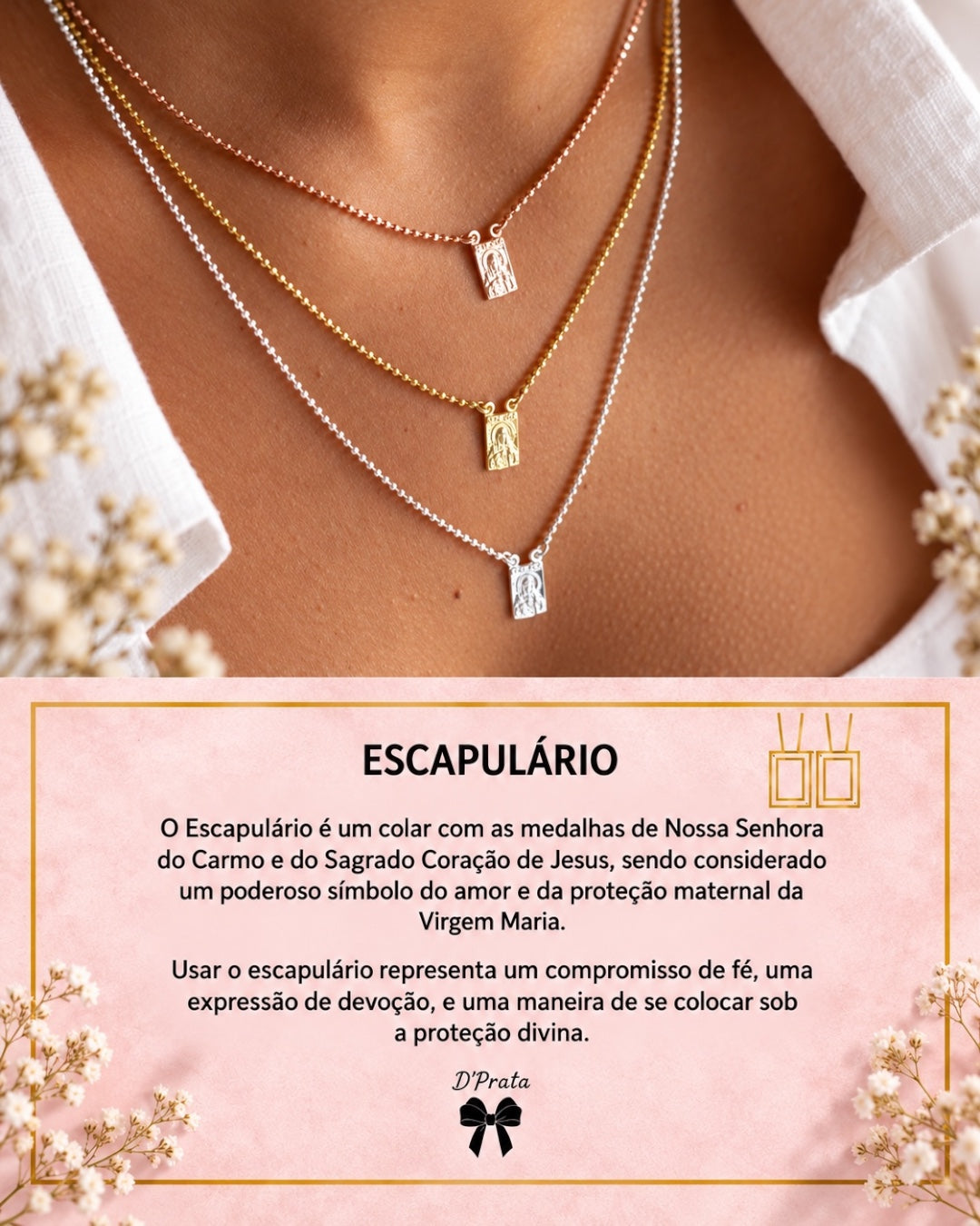 XS - Rose Silver Sphere Mesh Scapular