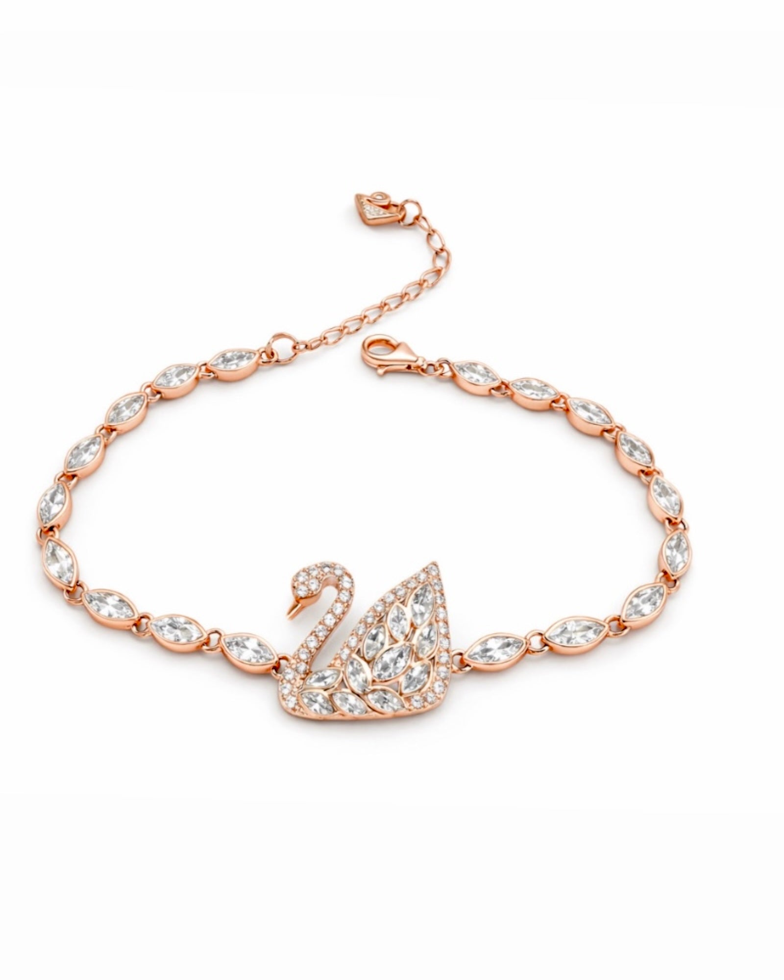 Pulseira Cisne em Prata Rosa