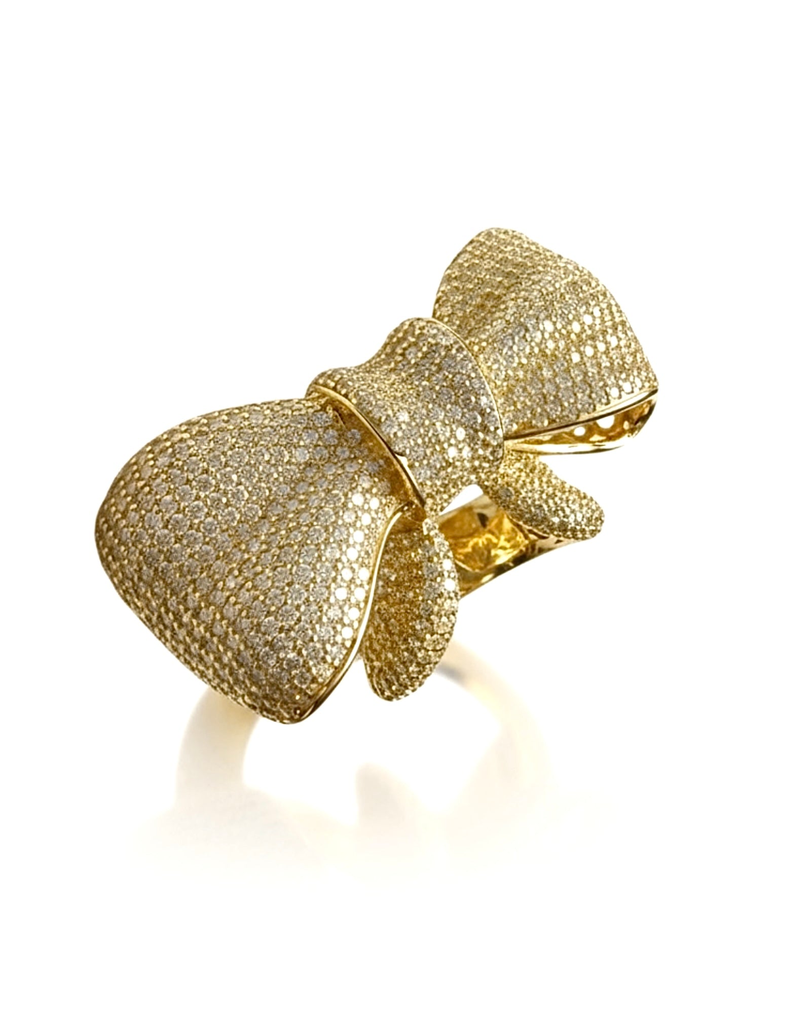 Anel Laço em Prata Dourada