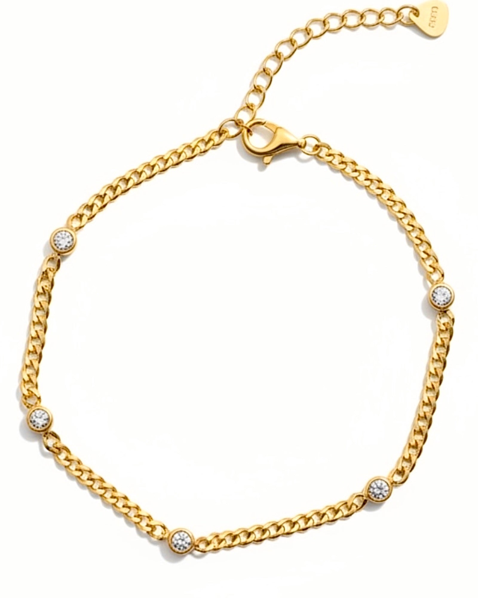Pulseira Brilhos em Prata Dourada