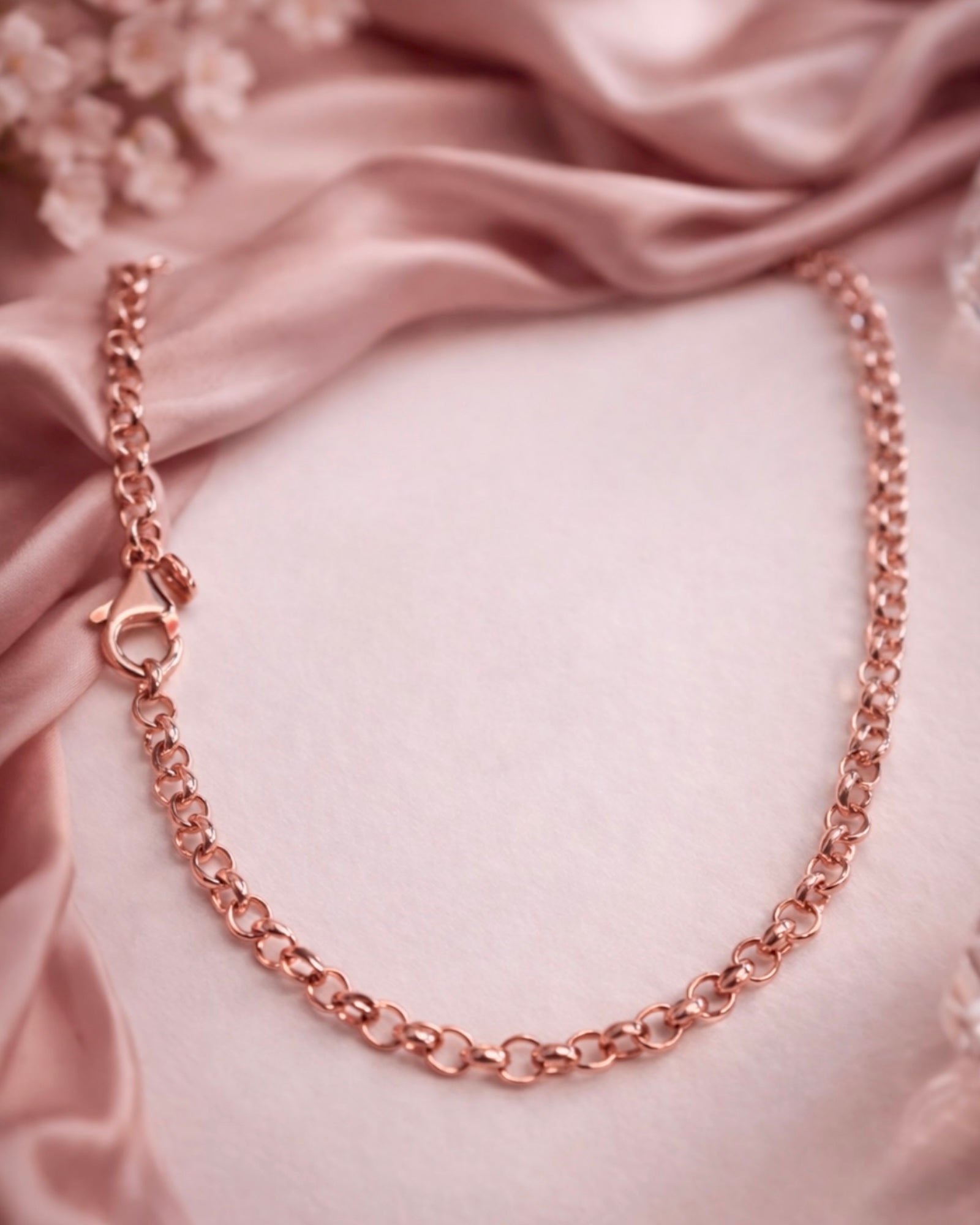 Colar Corrente em Prata Rosa - 73cm