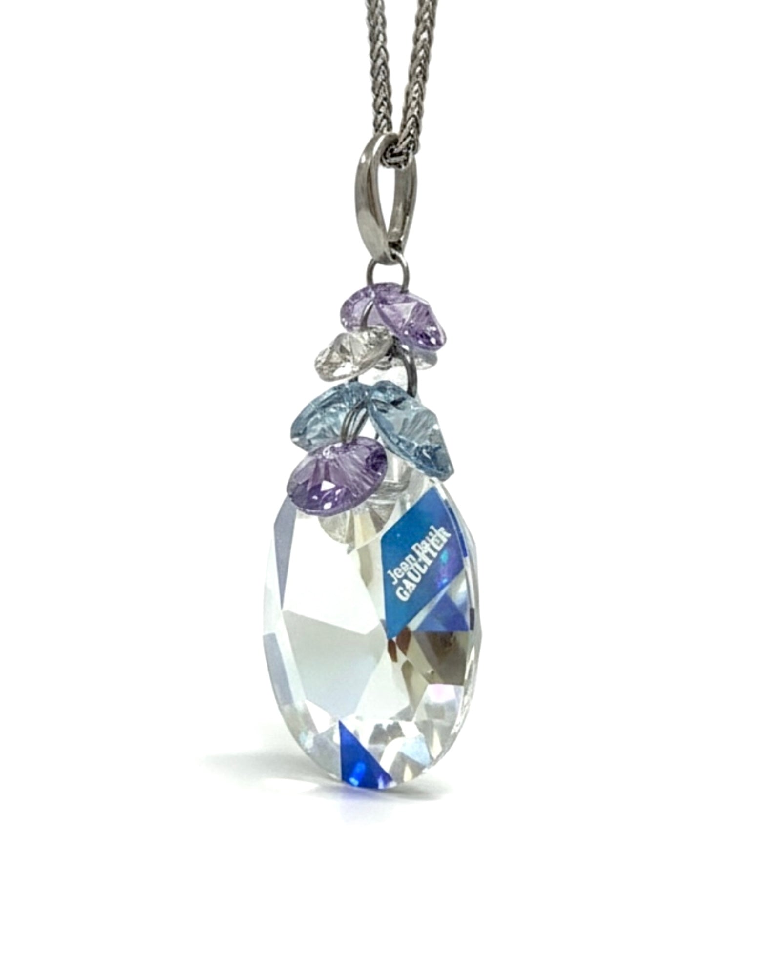 Colar com Cristais em Prata Branca