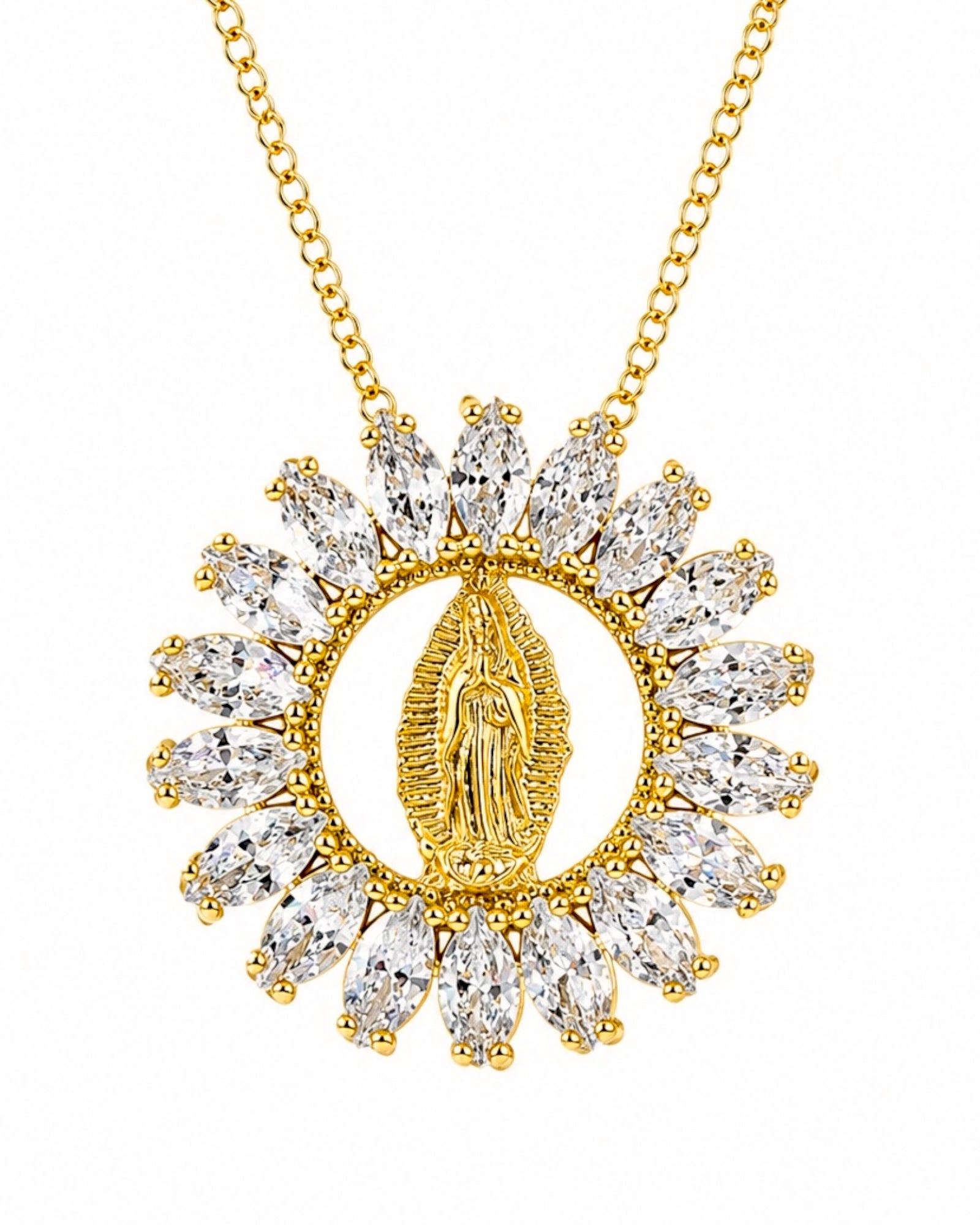 Our Lady of Grace Necklace in Gold-Plated Silver