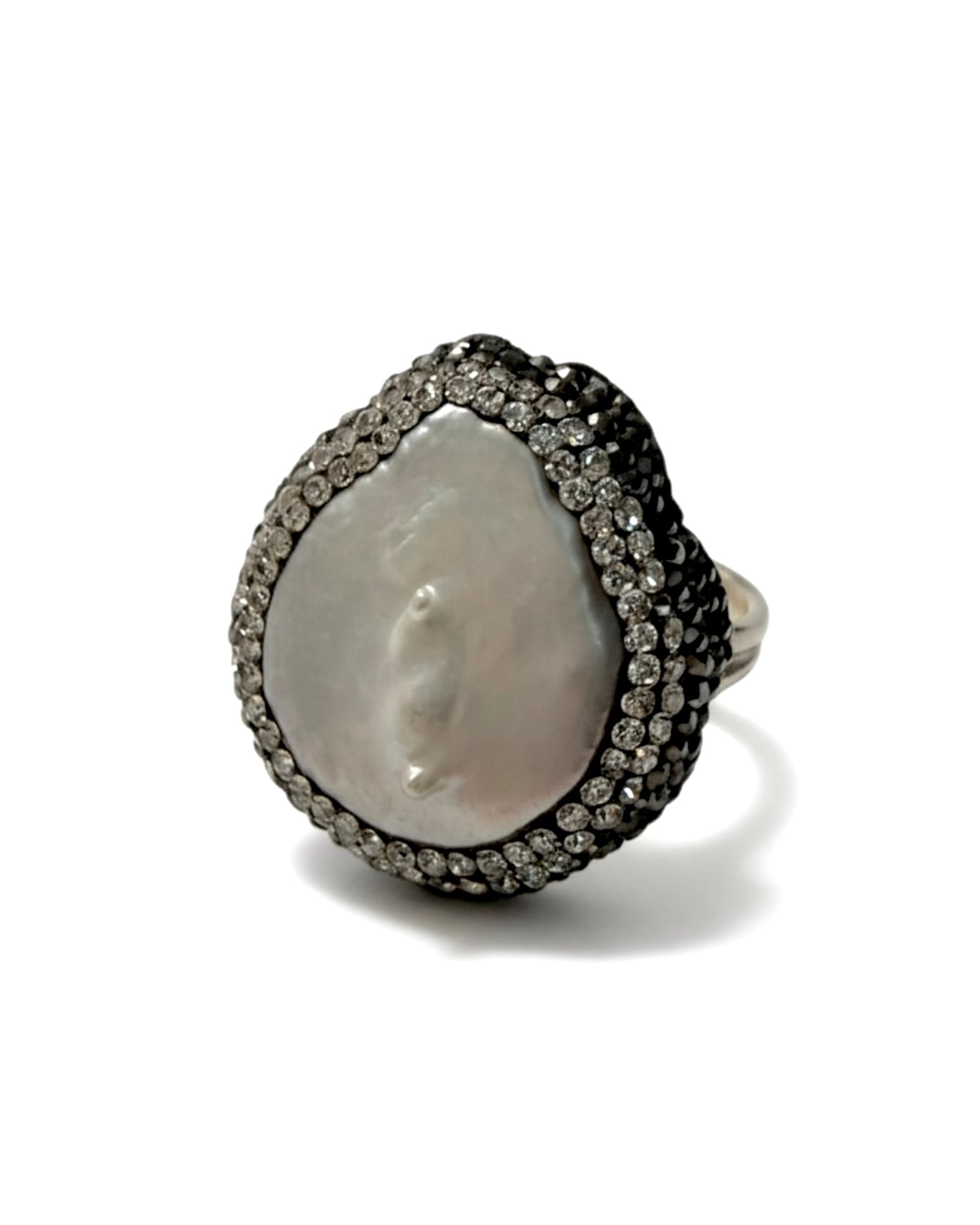 Anel Pérola com Brilhos em Prata