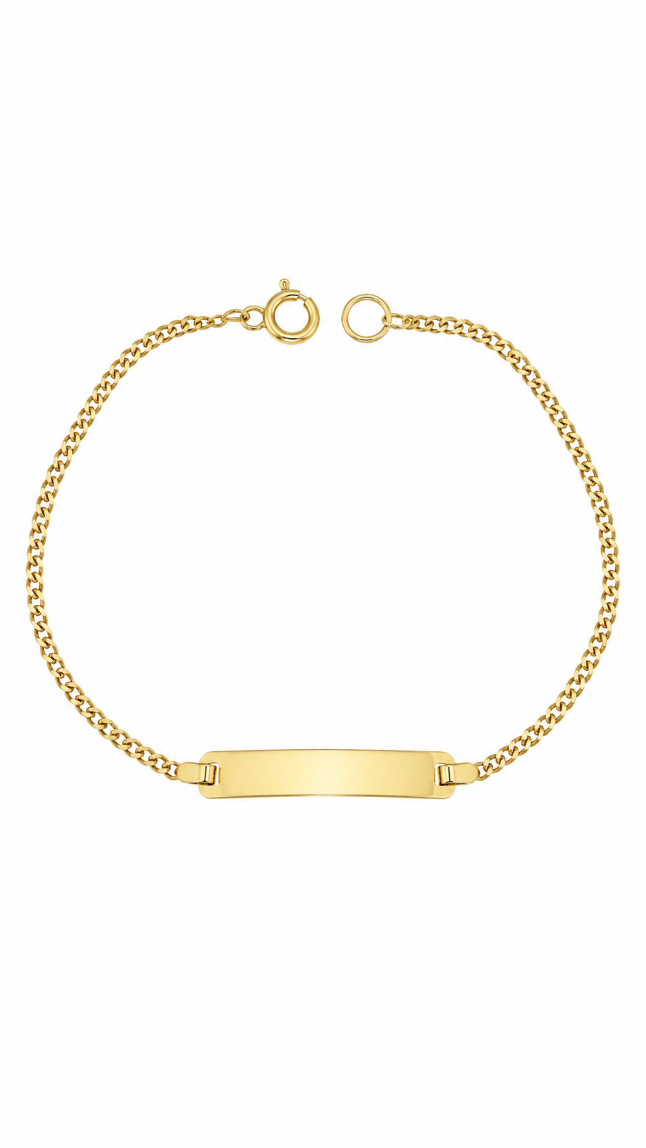 Pulseira Criança com Chapa Personalizável em Ouro