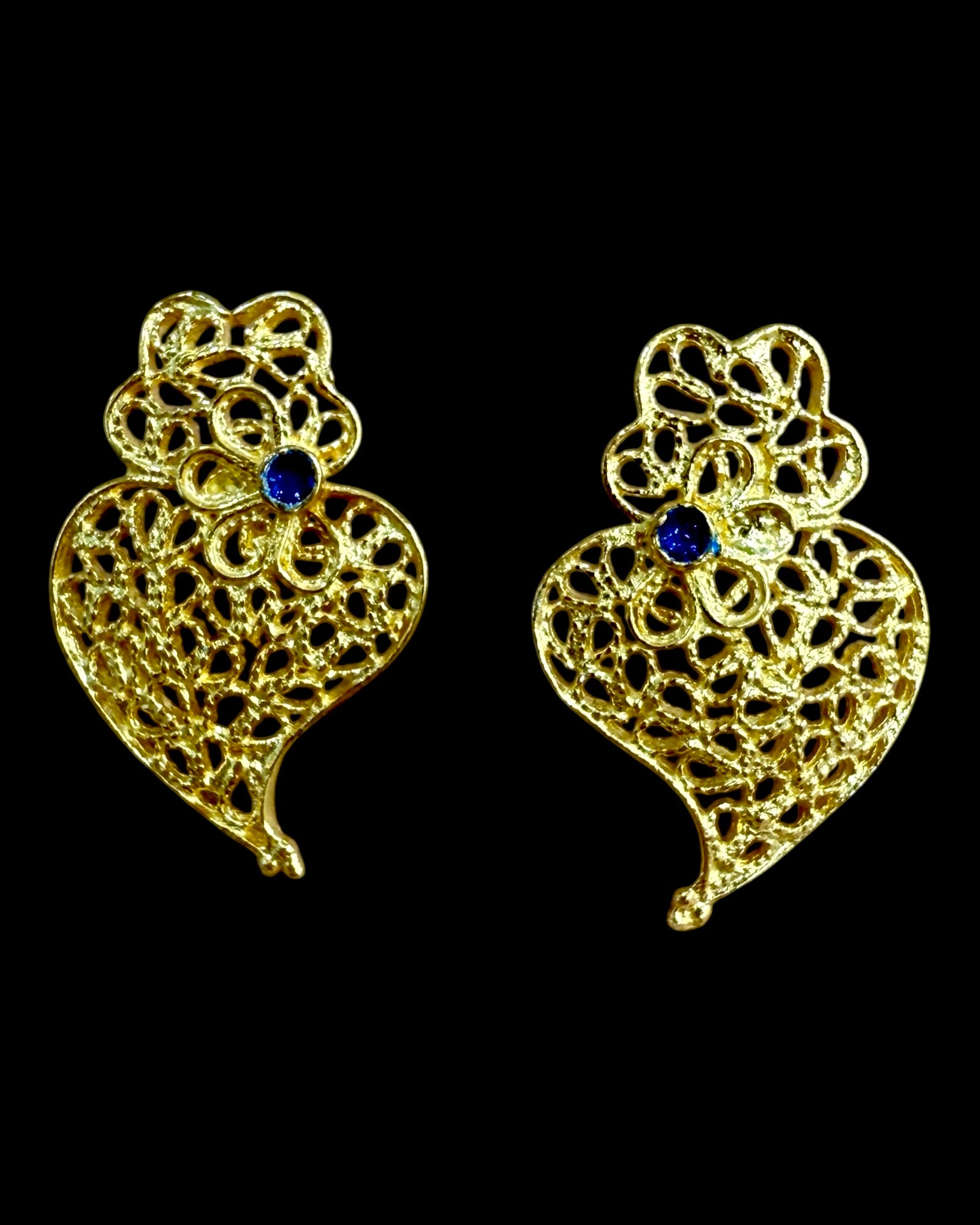 Viana Heart Earrings in Gold Plated Silver