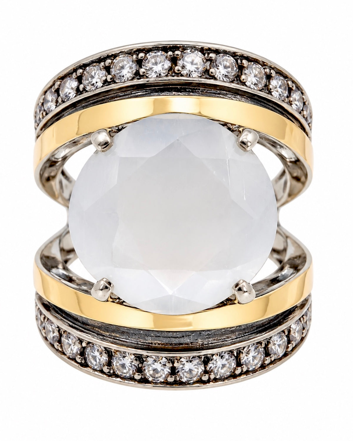 Wedding Ring in Silver and Gold