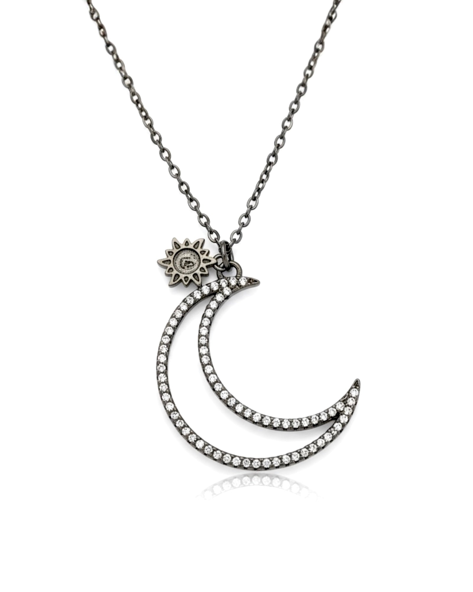 Moon and Sun Necklace in Silver