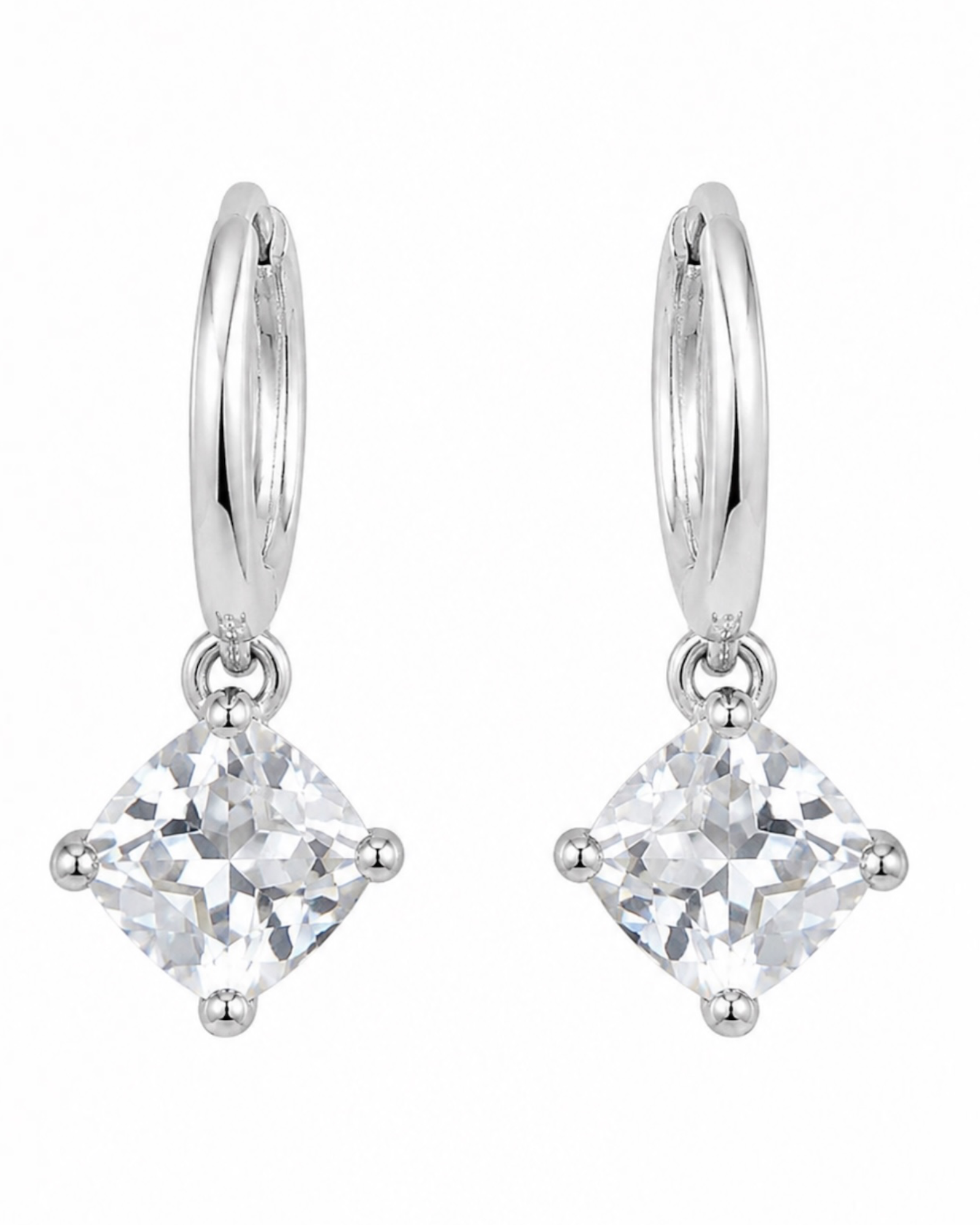 Sparkling Silver Hoop Earrings