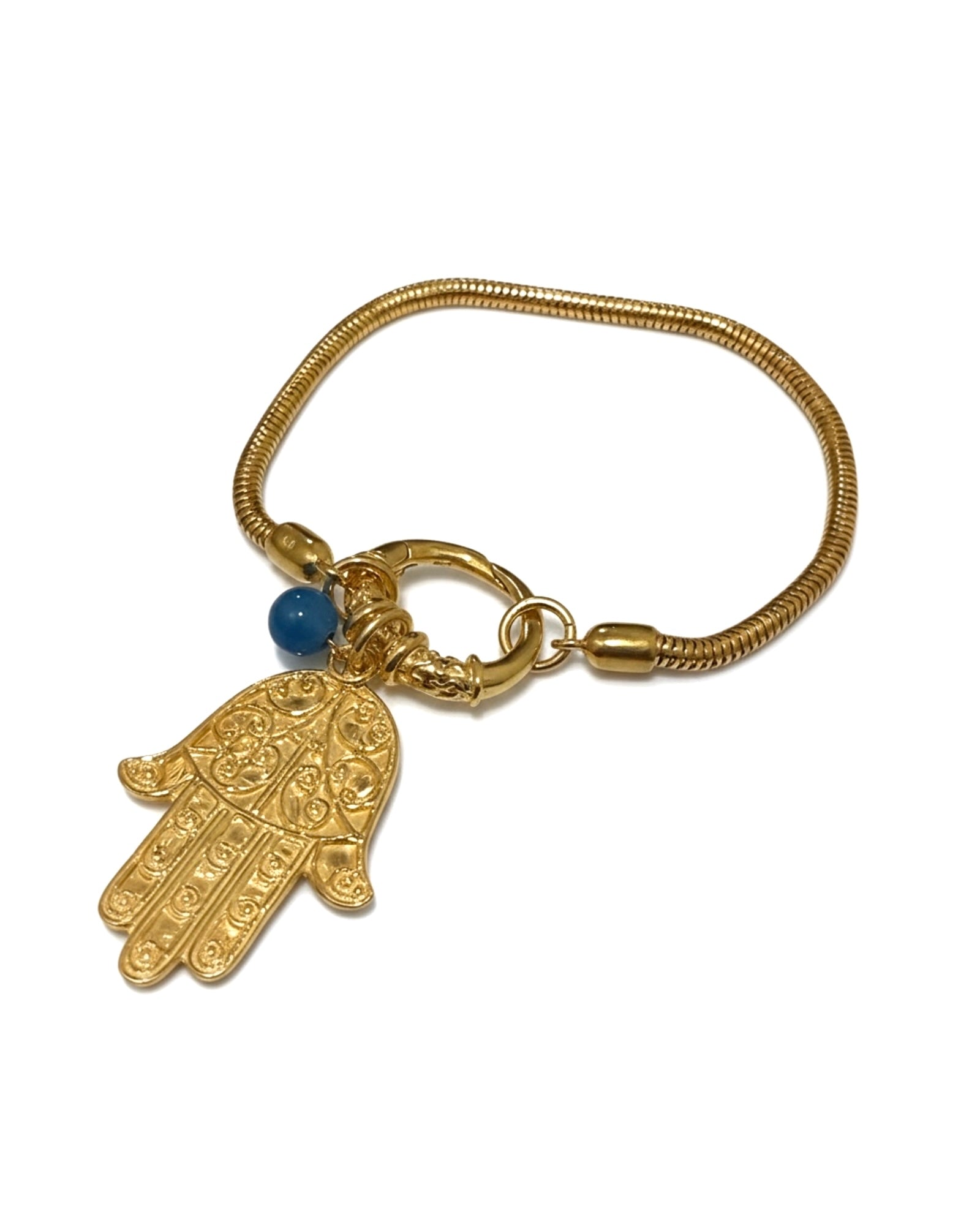 Pulseira Mão em Prata Dourada