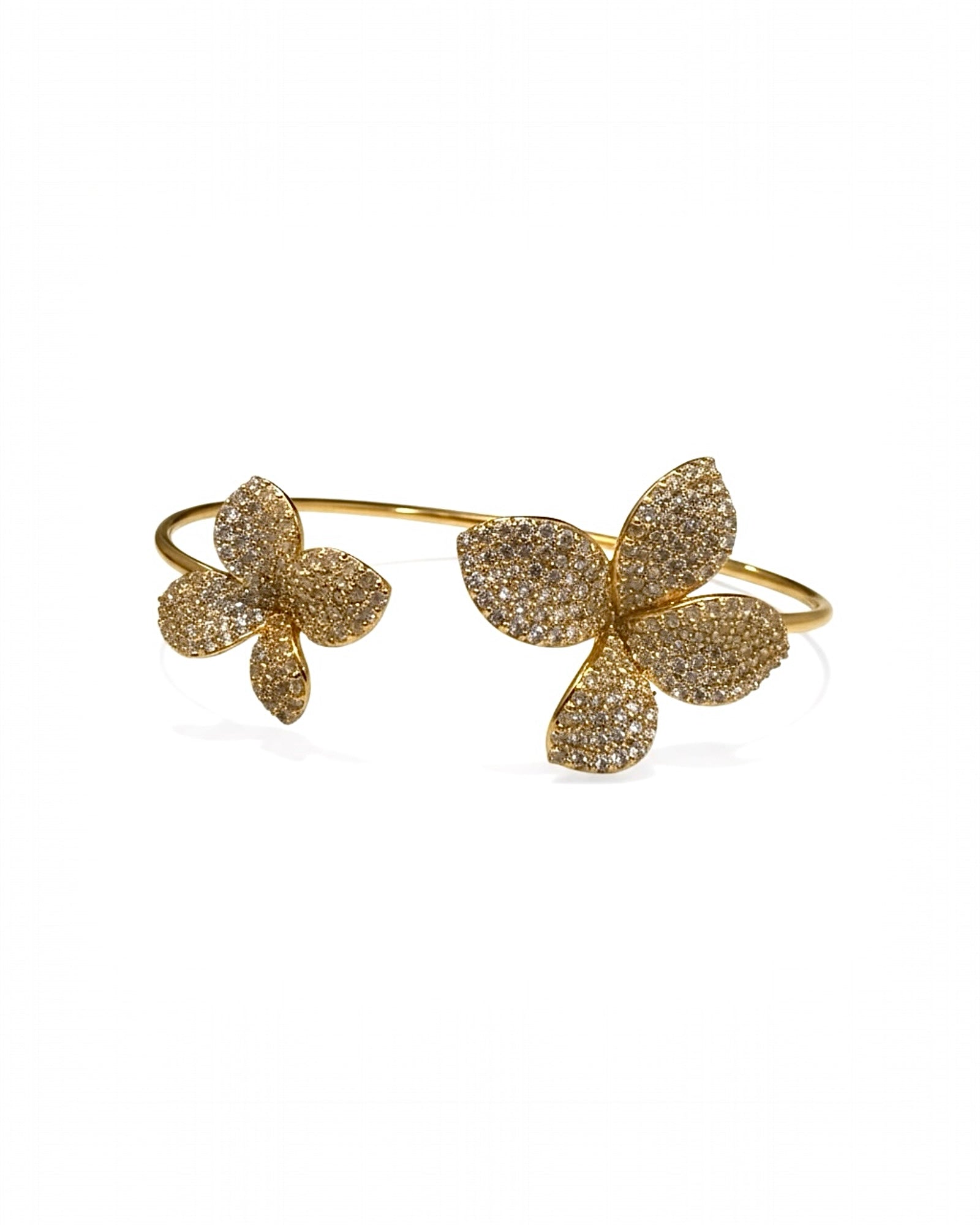 Bracelet / Slave Bracelet with Petals in Gold-Plated Silver