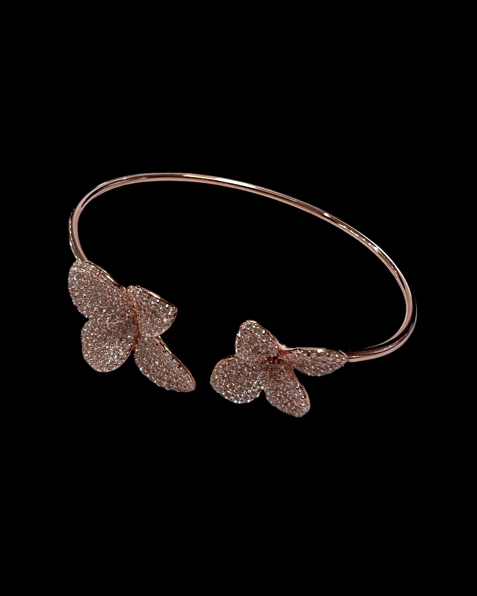 Bracelet / Slave Petals in Pink Silver