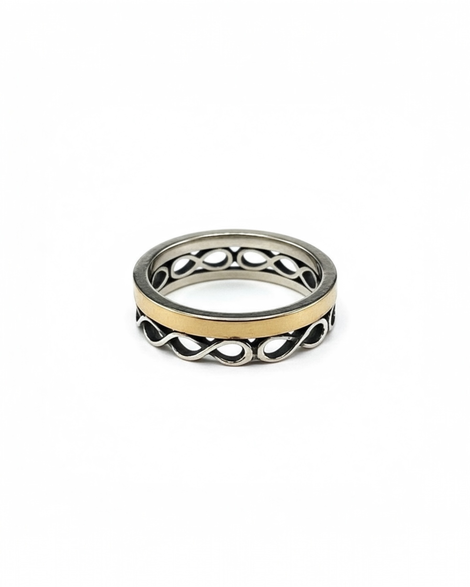 Infinity Ring in silver and gold