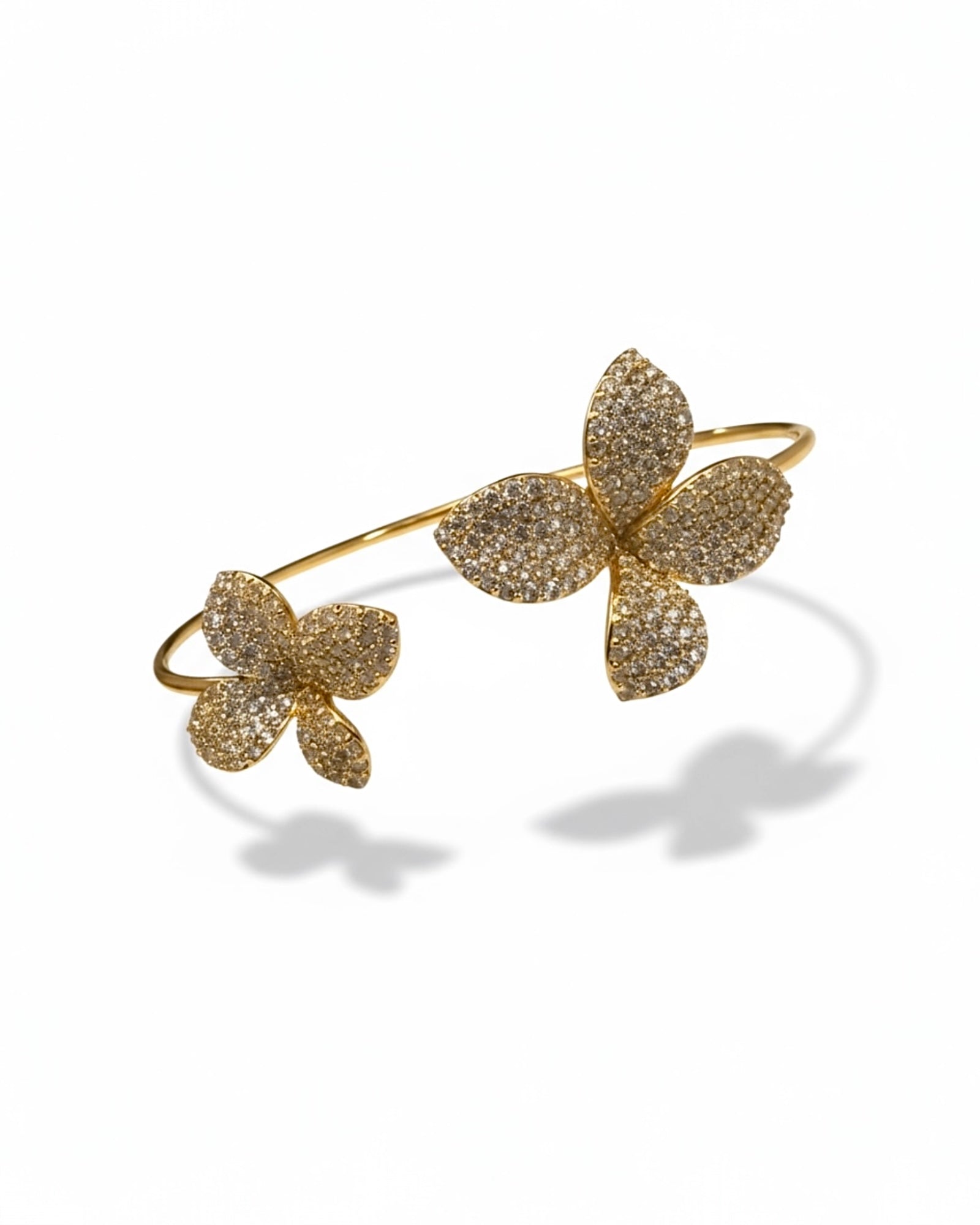 Bracelet / Slave Bracelet with Petals in Gold-Plated Silver