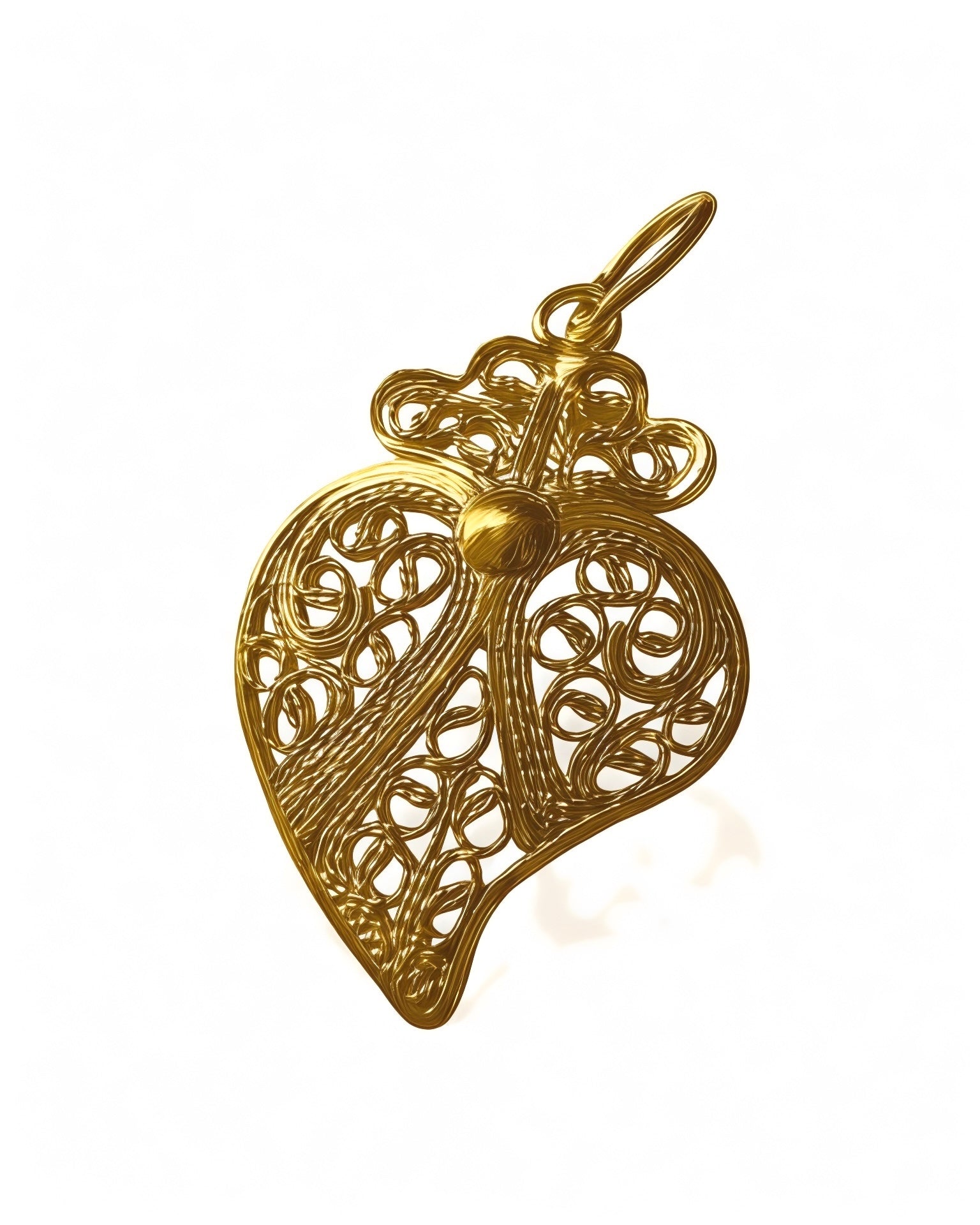 Medalha Coração de Viana em Prata Dourada