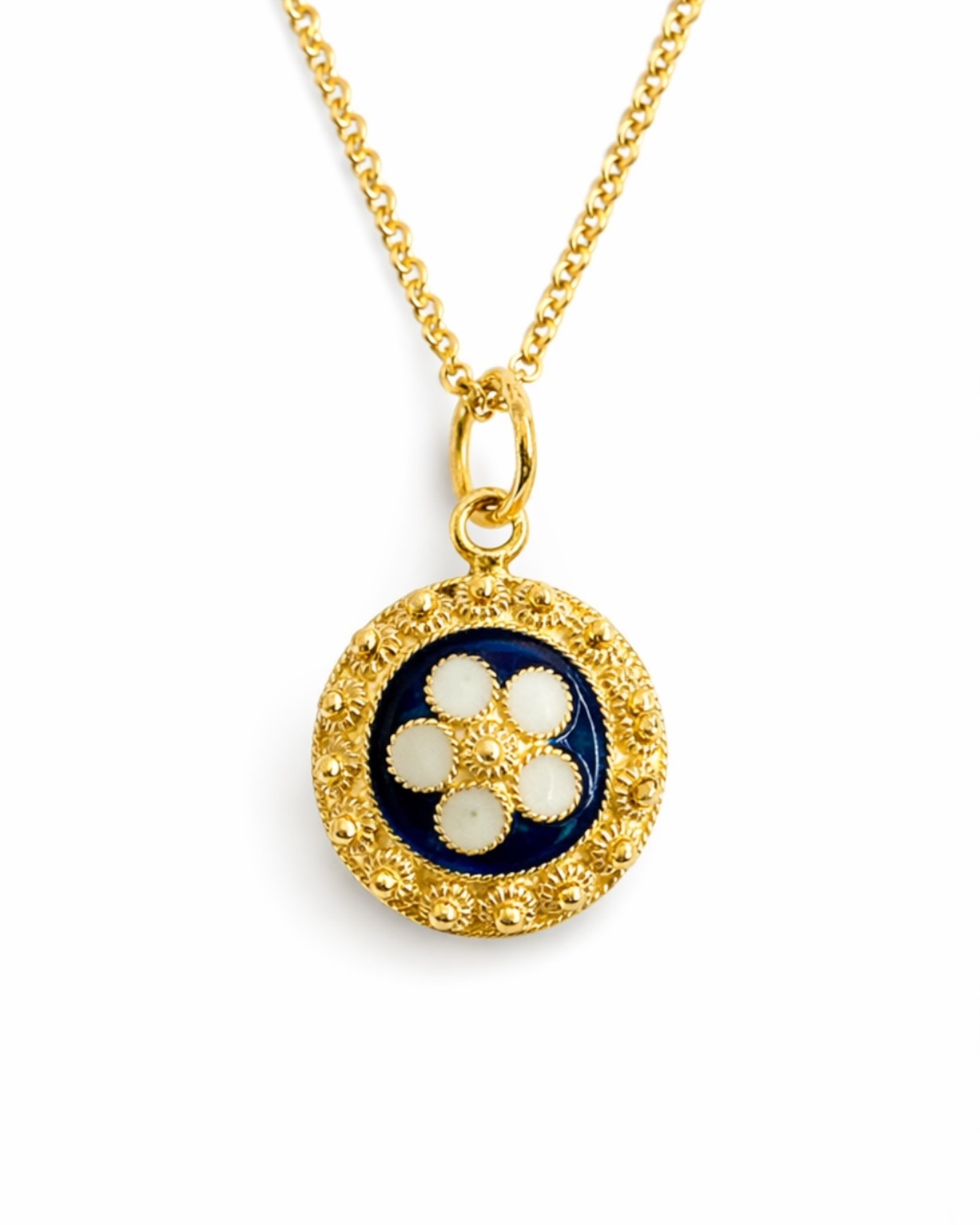 Blue Snail Necklace in Gold-Plated Silver
