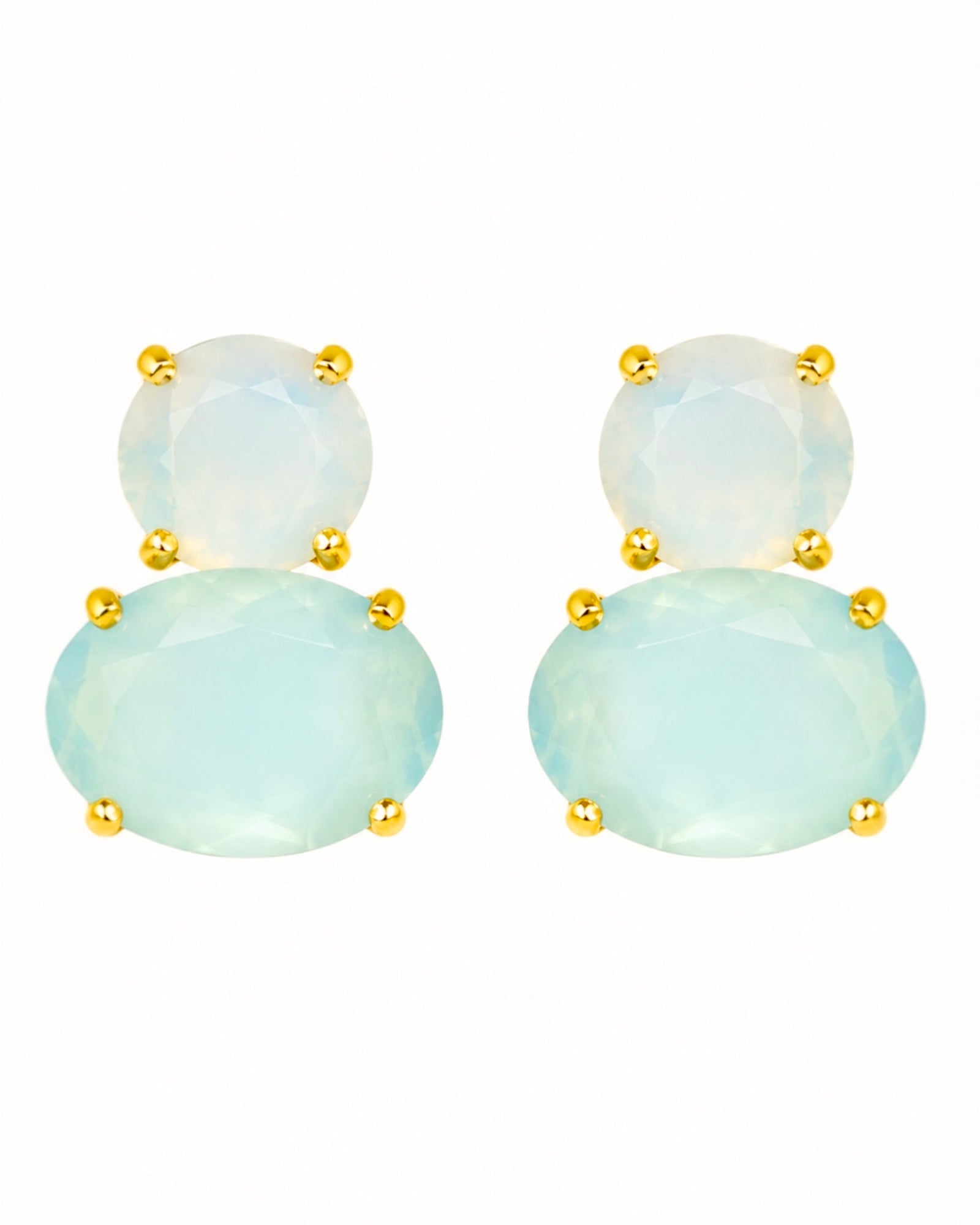 Blue Stone Earrings in Gold-Plated Silver