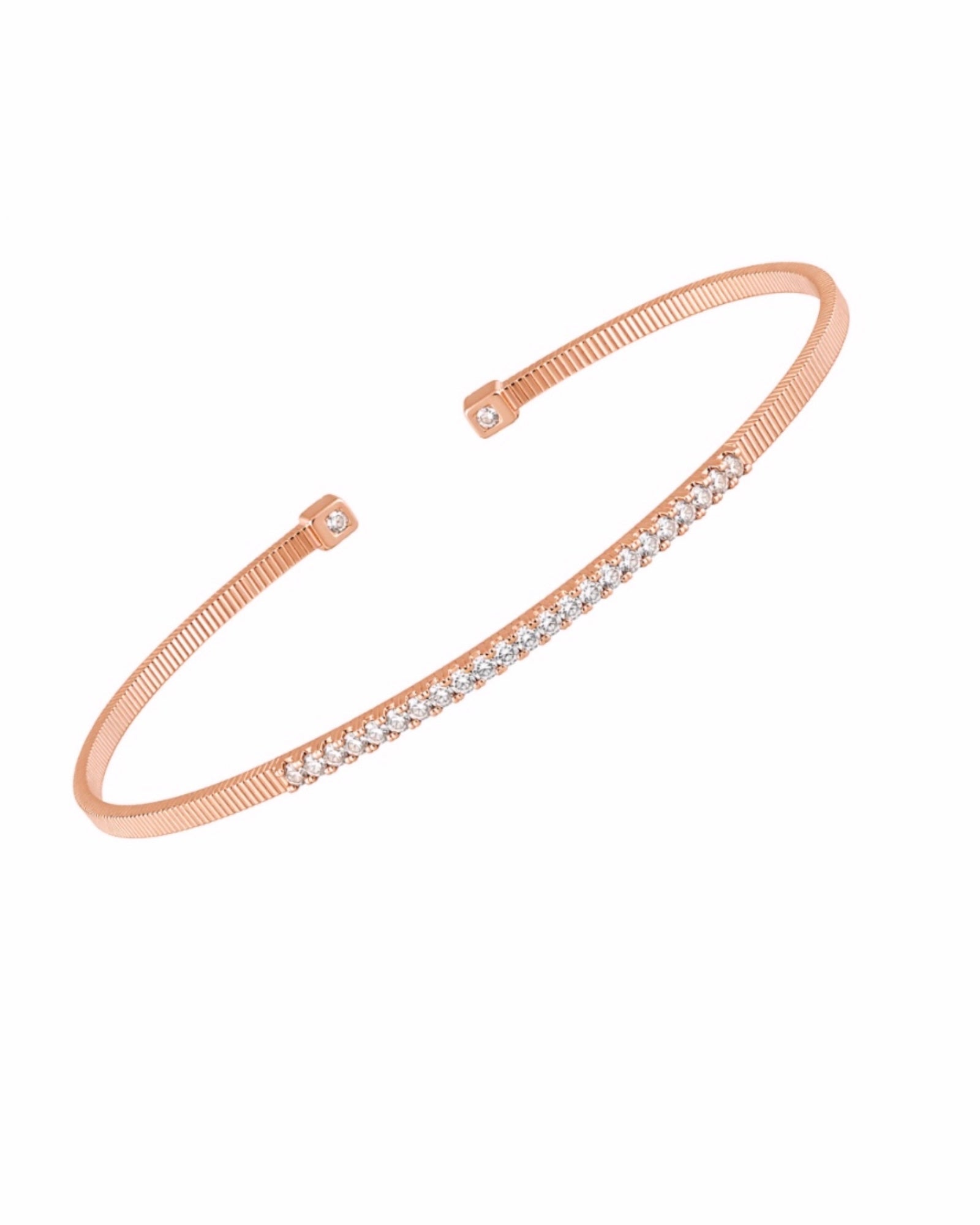 Pulseira / Escrava Brilhos em Prata e Prata Rosa