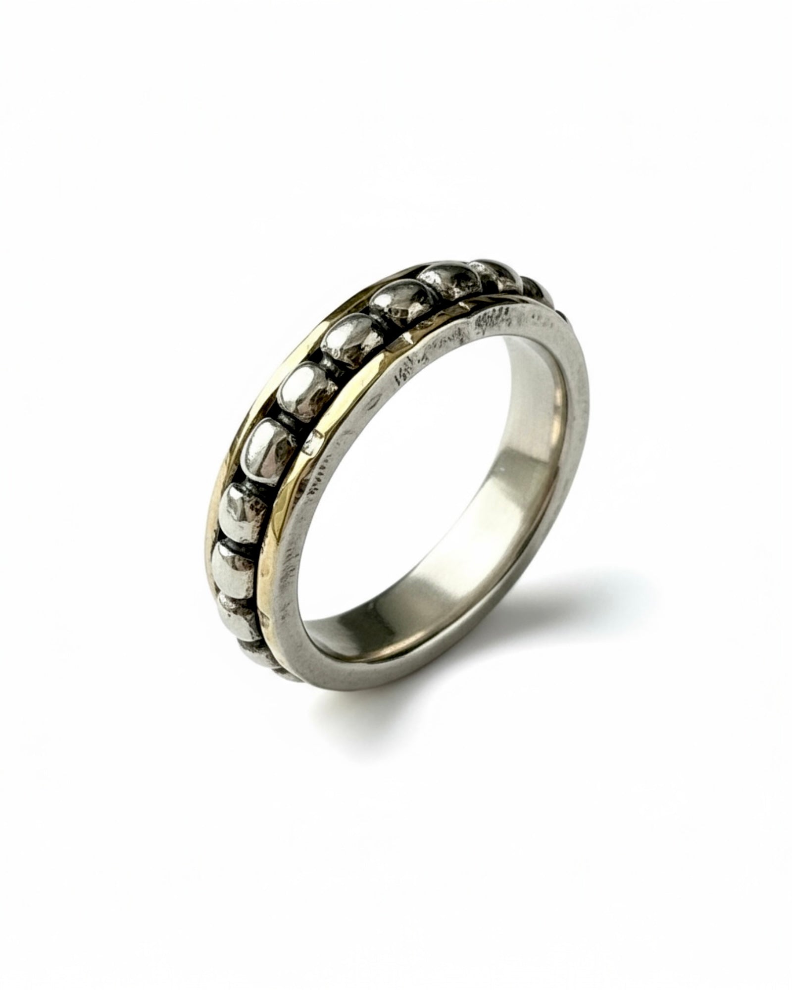 Silver and Gold Ball Ring