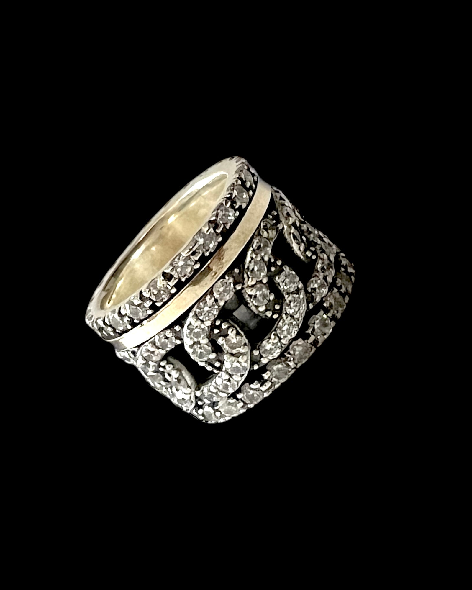 Anti-Stress Ring/Wedding Ring with Silver and Gold Chain