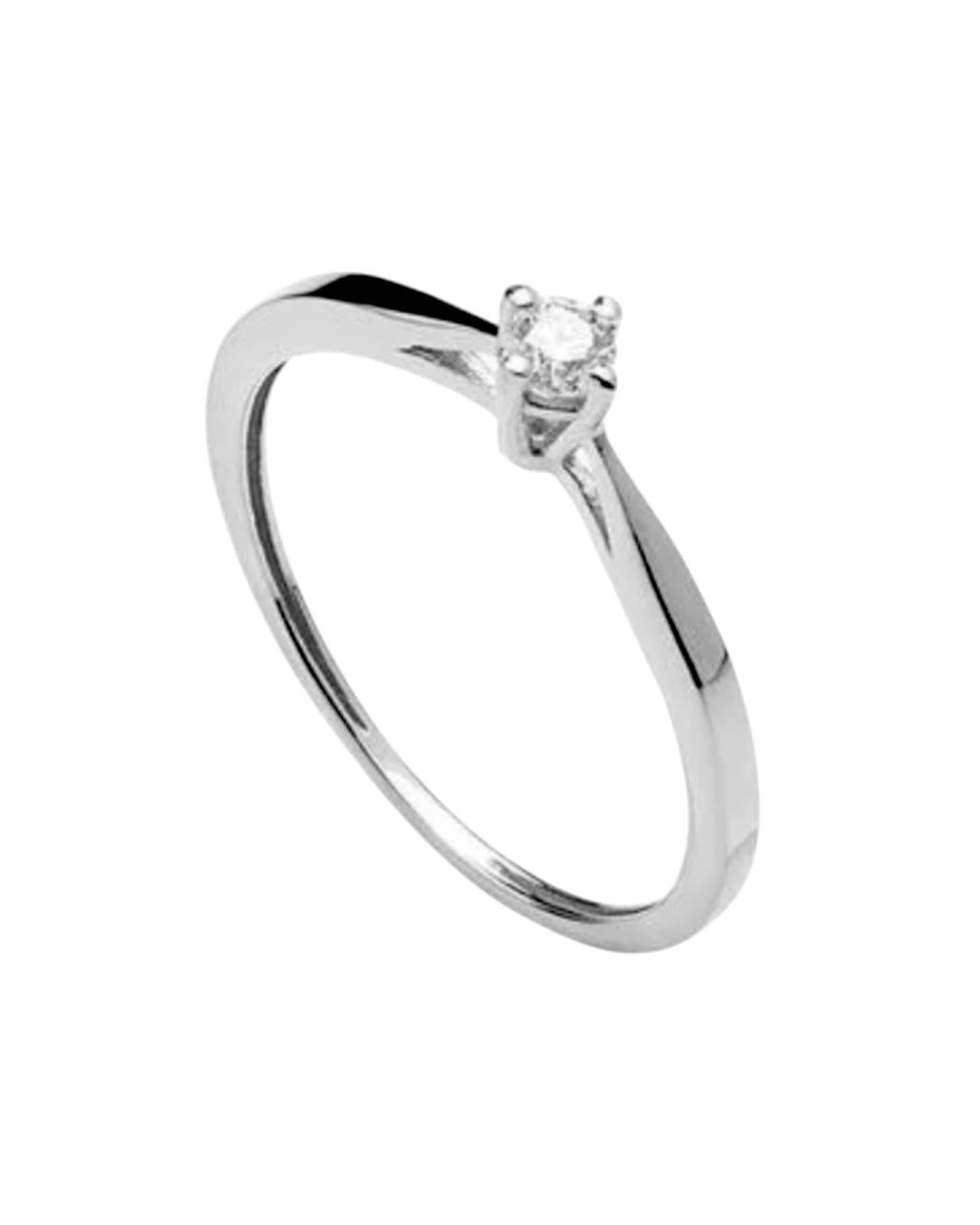 Anel Solitário de Diamante em Ouro