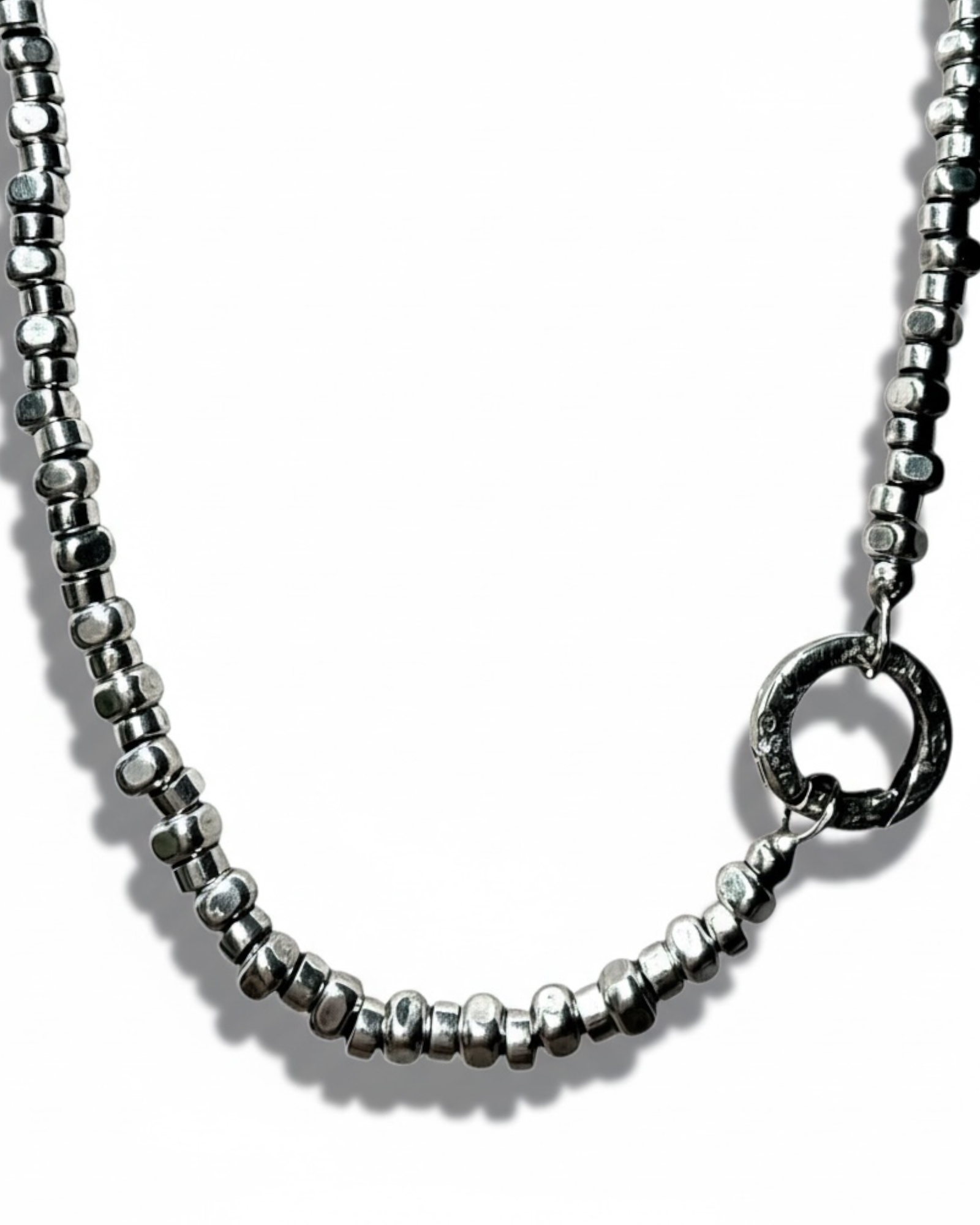 Silver Nugget Link Necklace