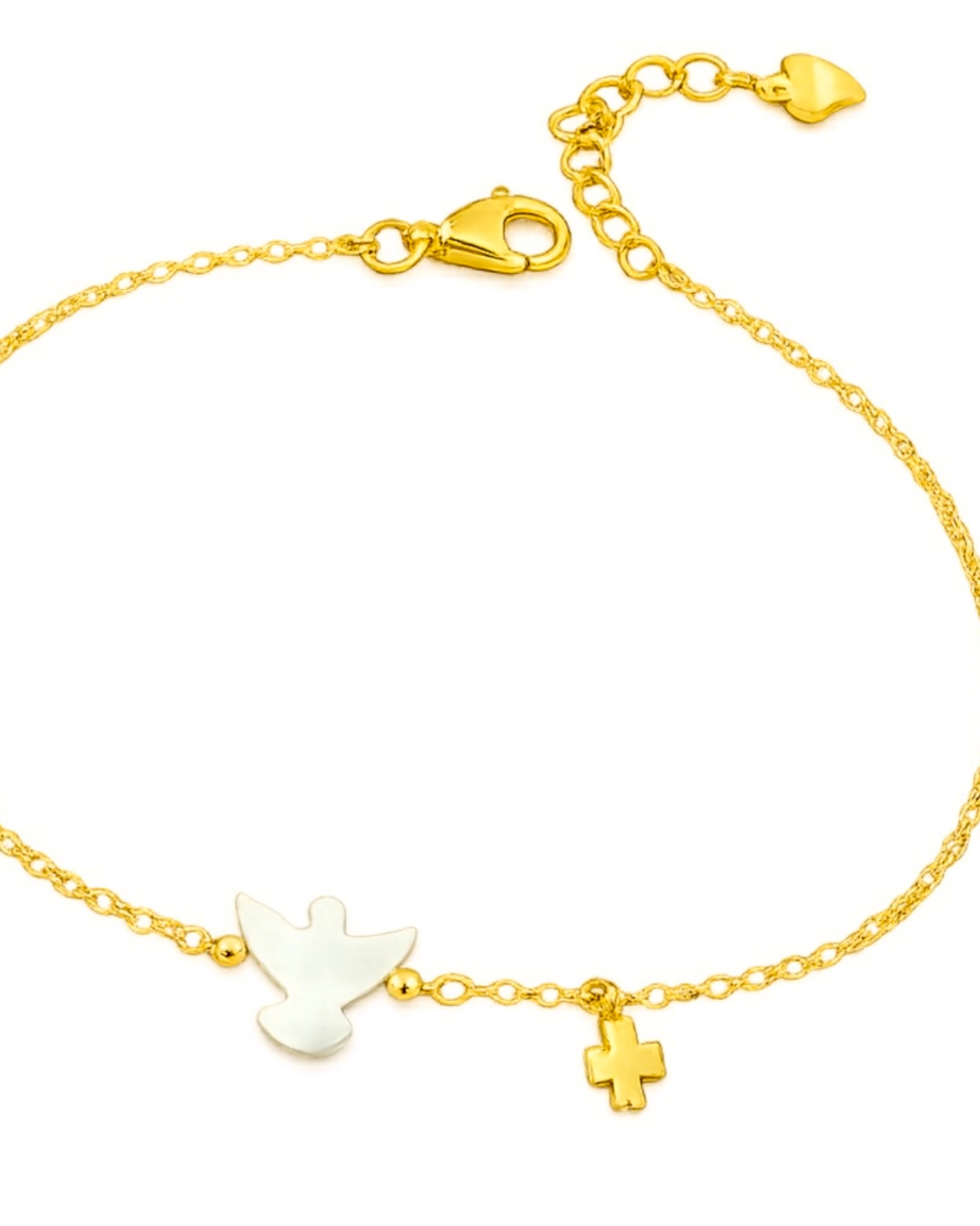 Pulseira Espírito Santo em Prata Dourada