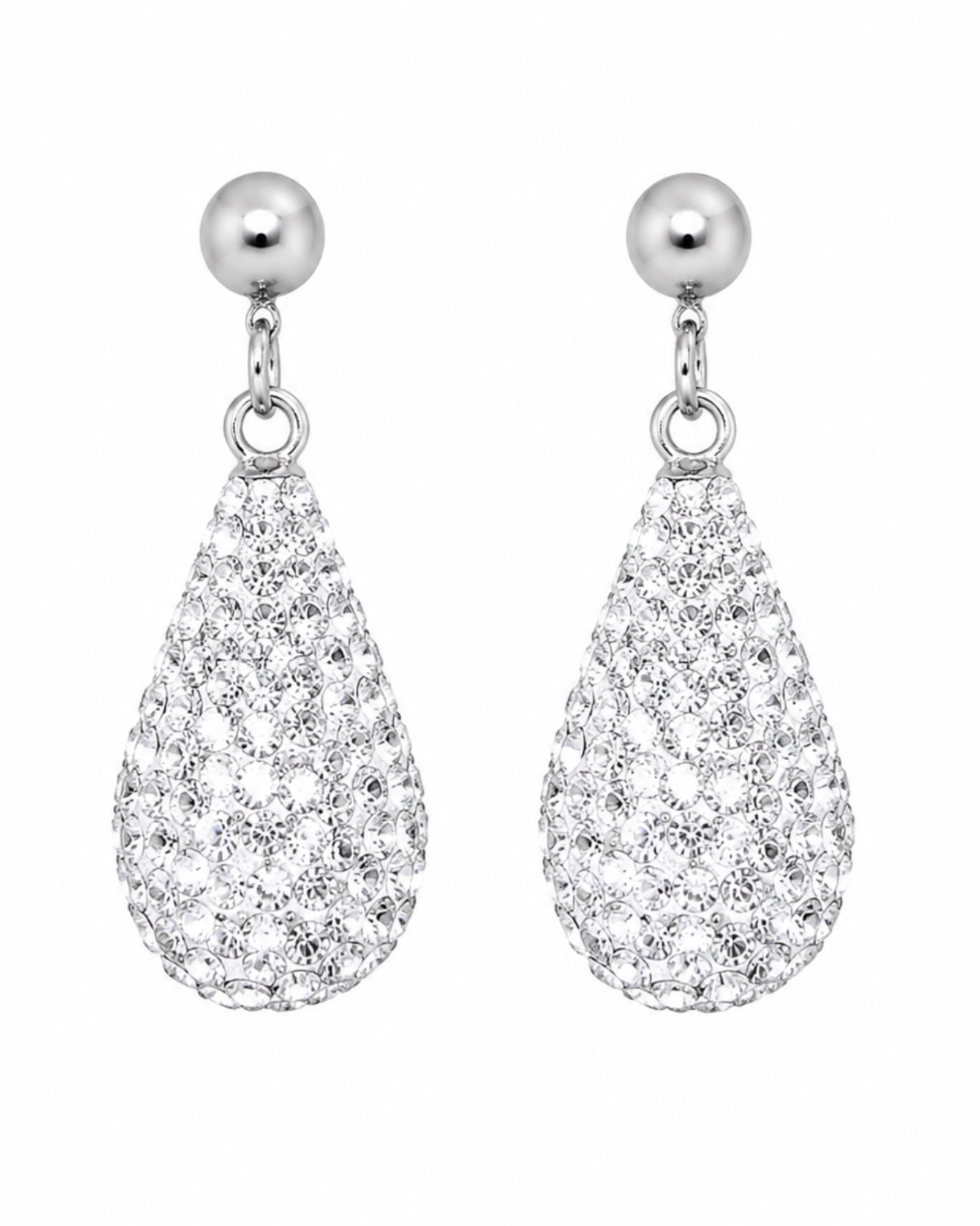 Black Drop Earrings in Gold-Plated Silver