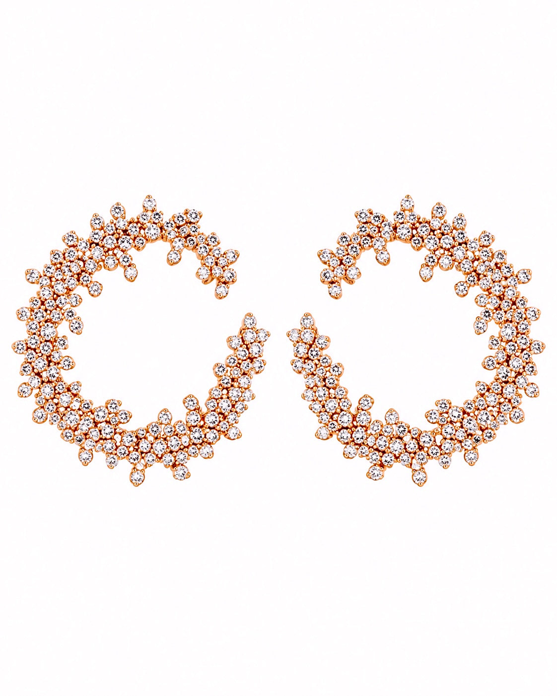 Circular Constellation Earrings in Rose Silver
