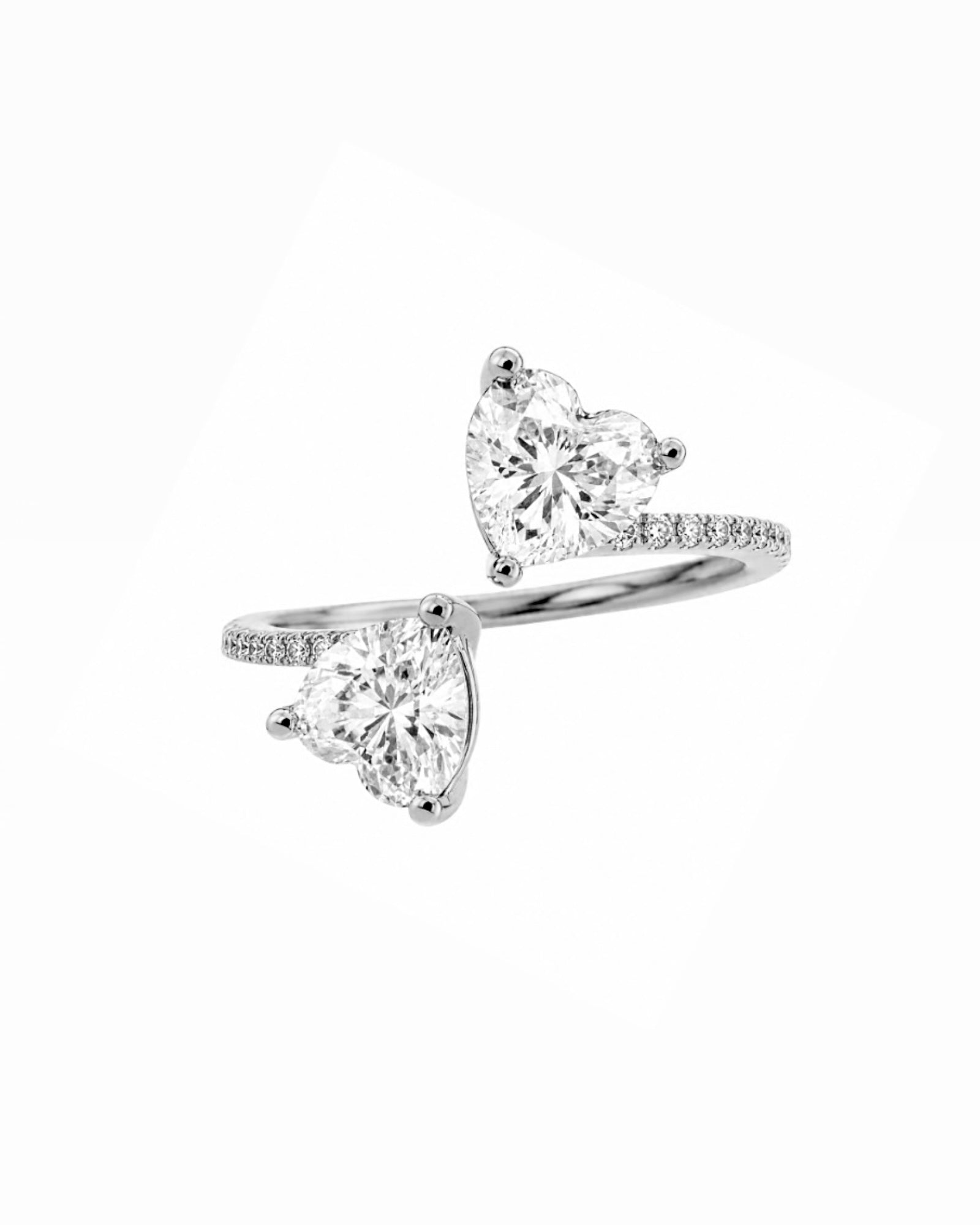 Double Heart Ring in Silver