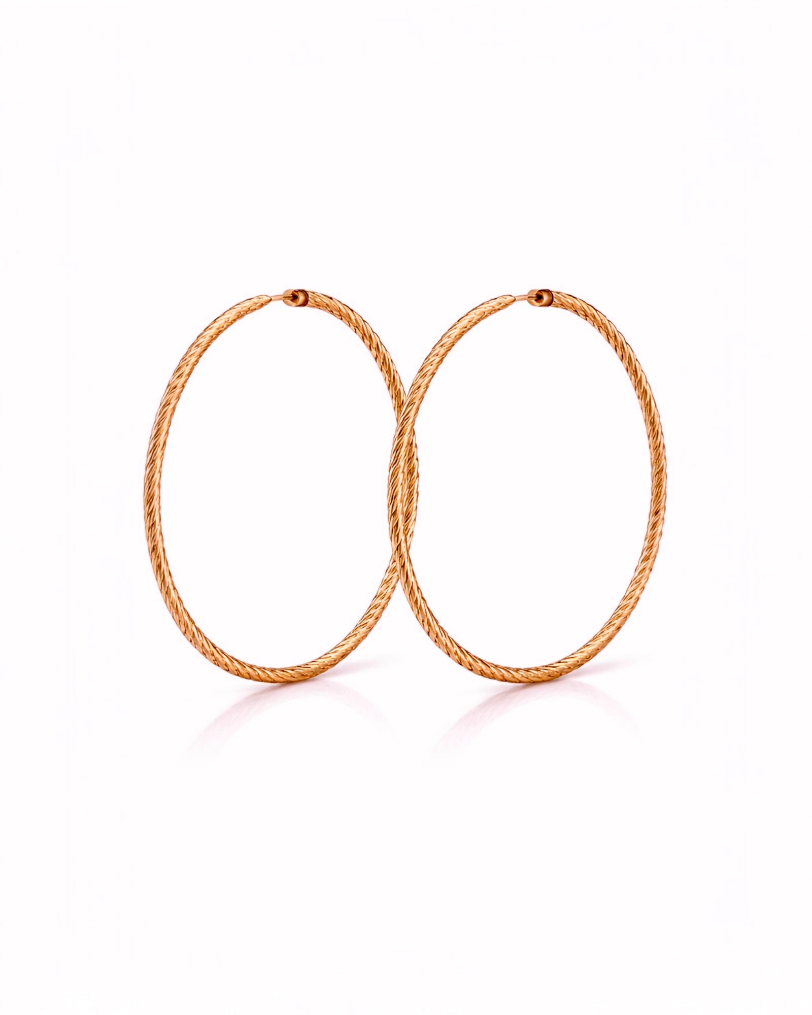 Rose Silver Hoop Earrings