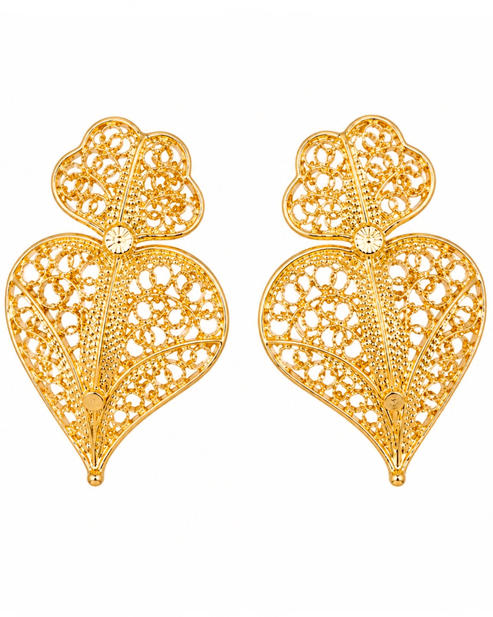Viana Heart Earrings in Gold-Plated Silver