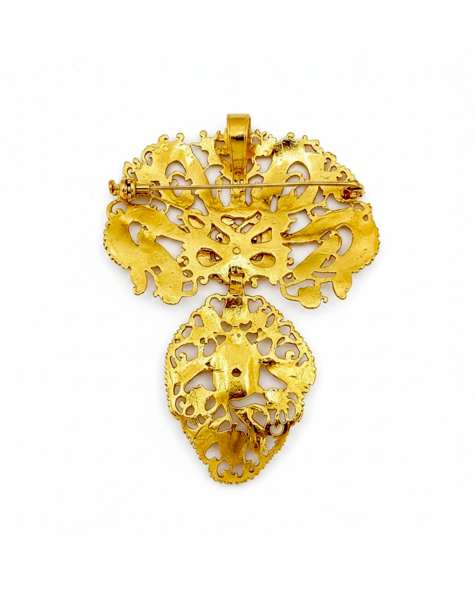 Silver Gilded Filigree Pin / Medal